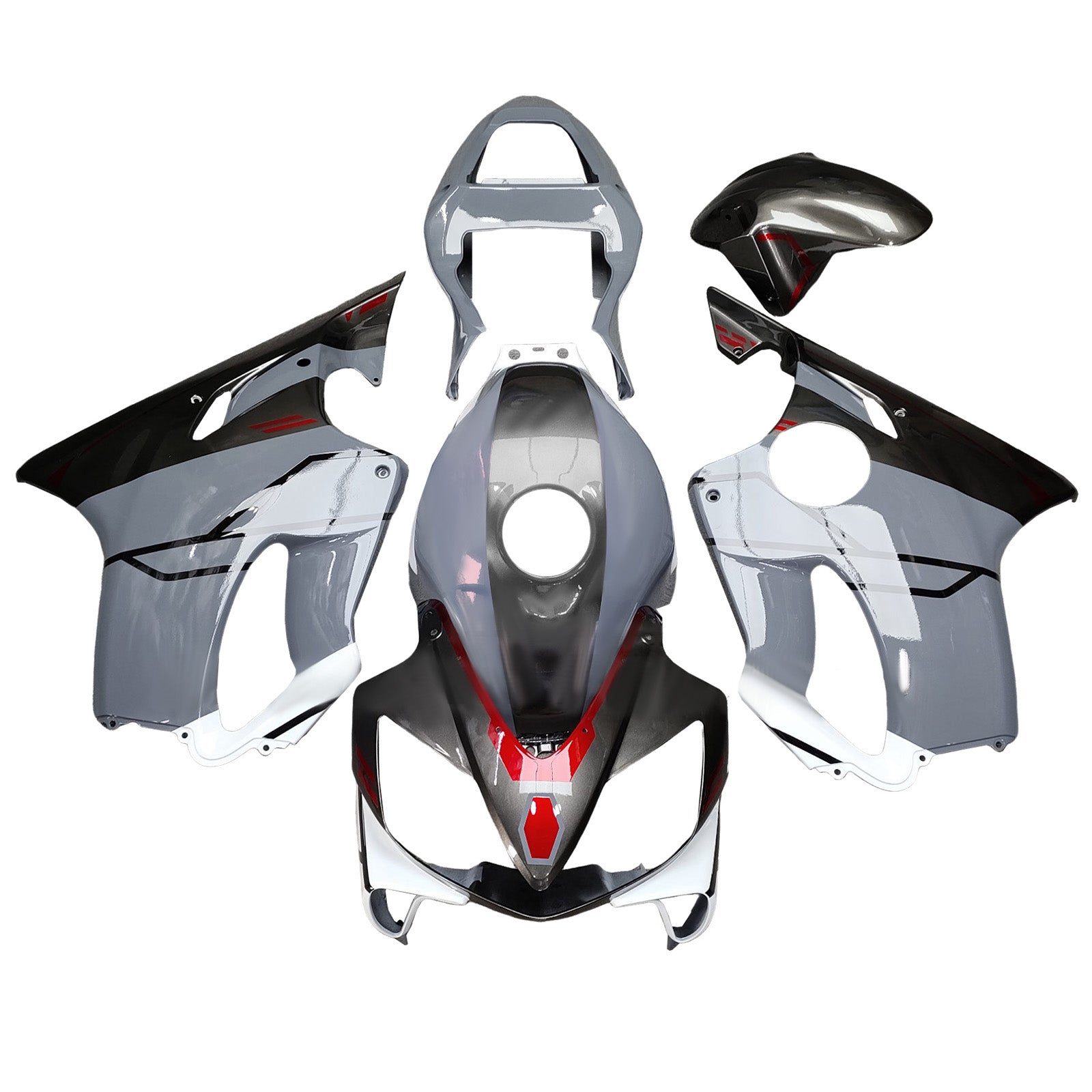 Amotopart 2001-2003 Honda CBR600 F4i Black Grey Fairing Kit