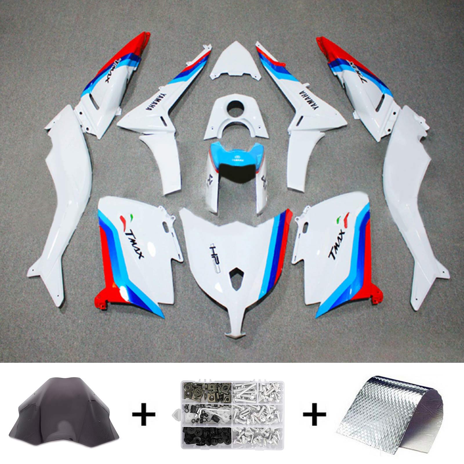 Amotopart 2012-2014 T-Max TMAX530 Yamaha Red&Blue Style2 Fairing Kit