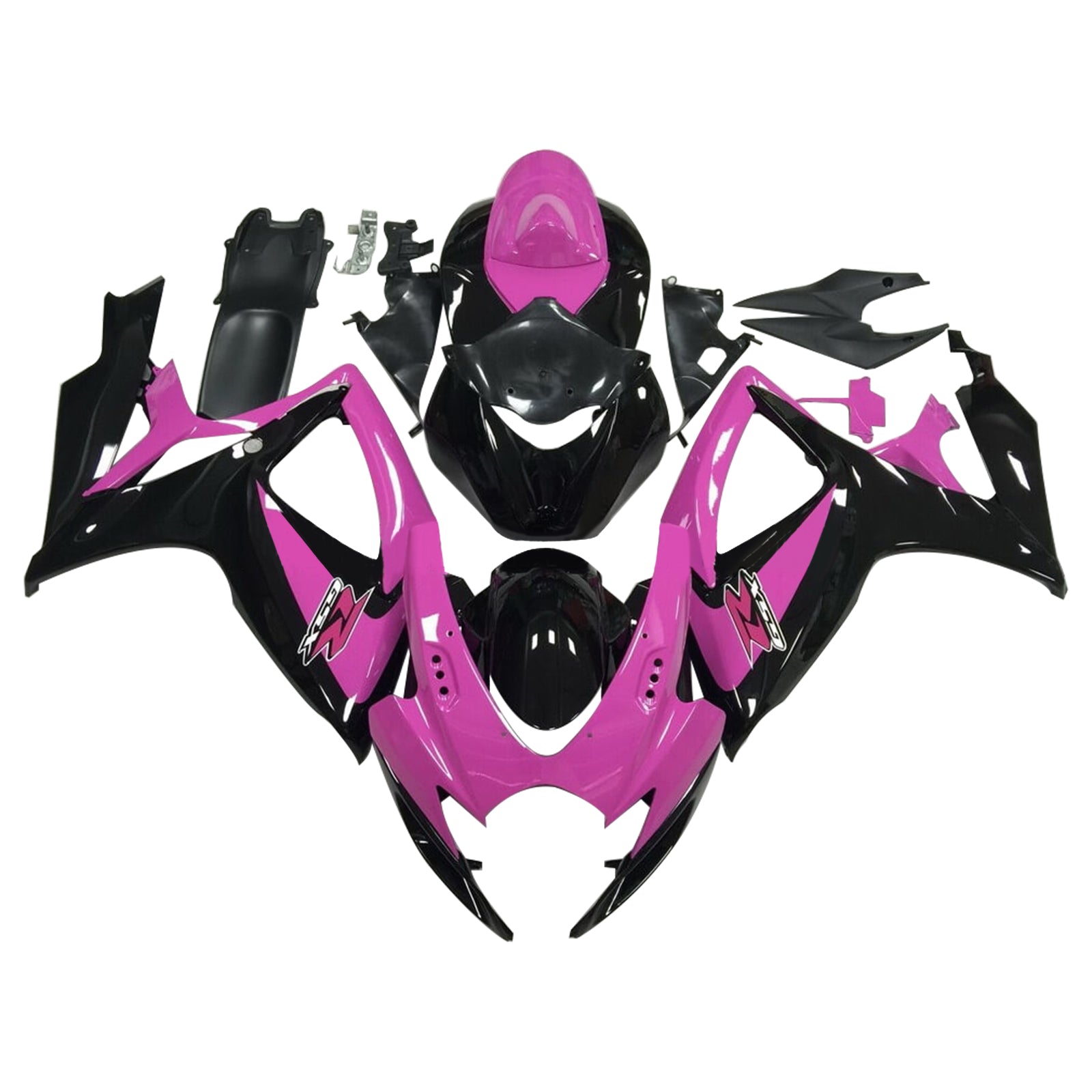 Amotopart 2006–2007 K6 GSXR 600/750 Suzuki Pink &amp; Black Verkleidungsset