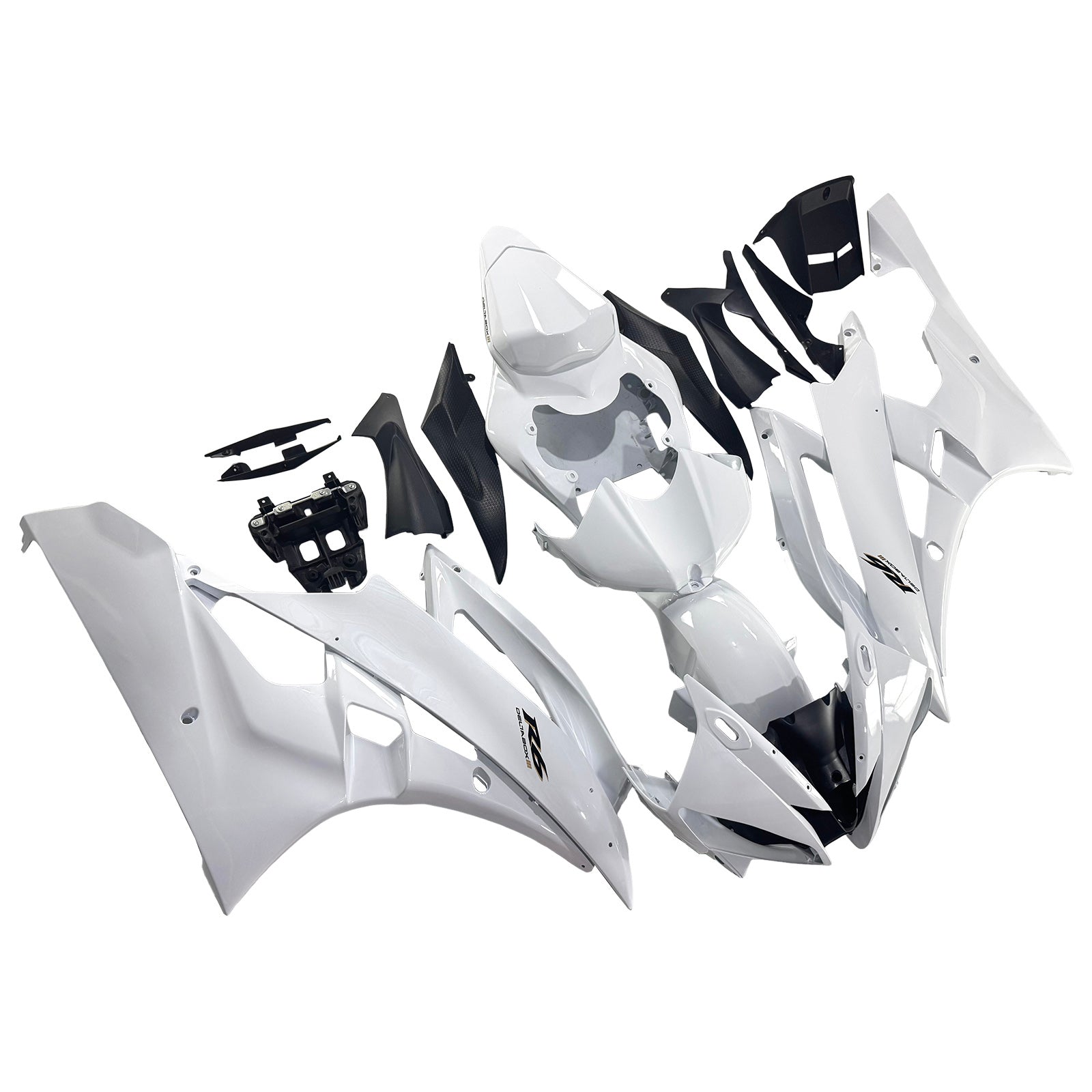 Amotopart 2006-2007 Yamaha YZF 600 R6 White Fairing Kit