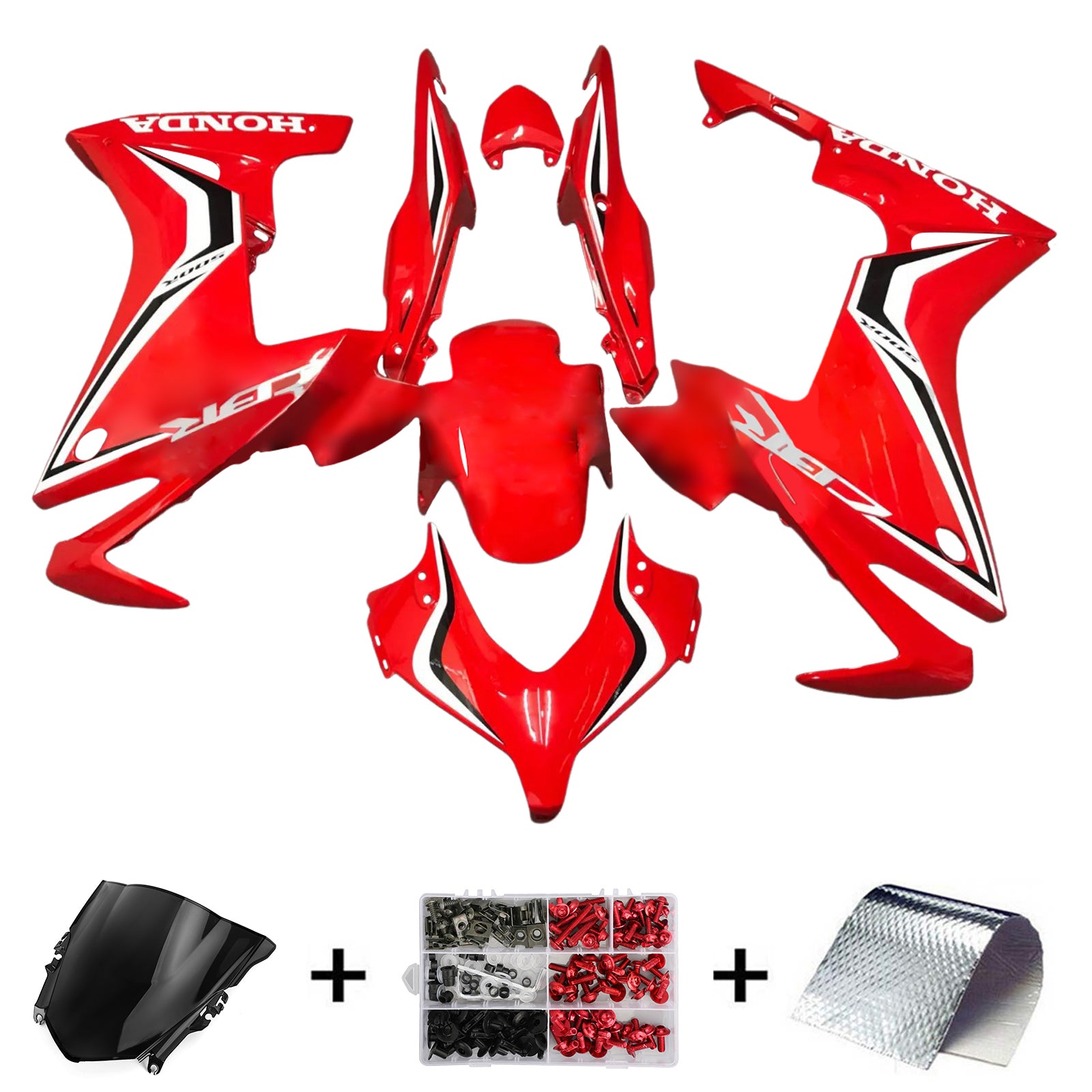 Amotopart 2013-2015 Honda CBR500R Kit de carenado rojo