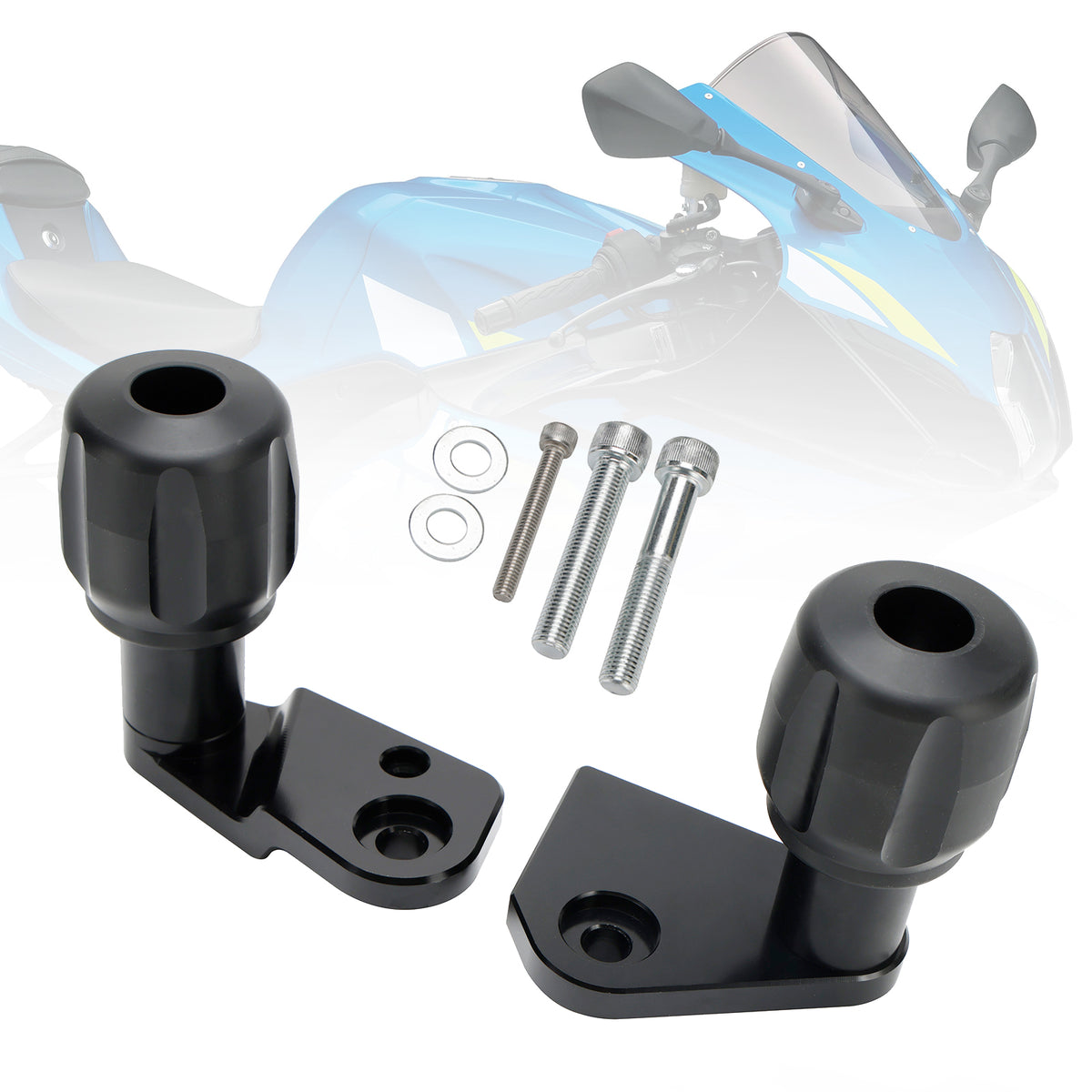 Aluminum Frame Crash Sliders Protection Fit For Suzuki Gsx-R 1000 1000R 17-21 Silver