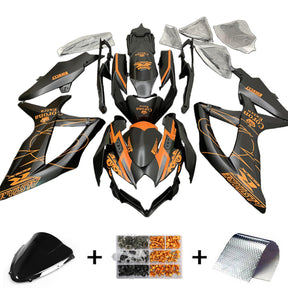 Amotopart 2008-2010 Suzuki GSXR 600/750 K8 Matte Black&Orange Fairing Kit