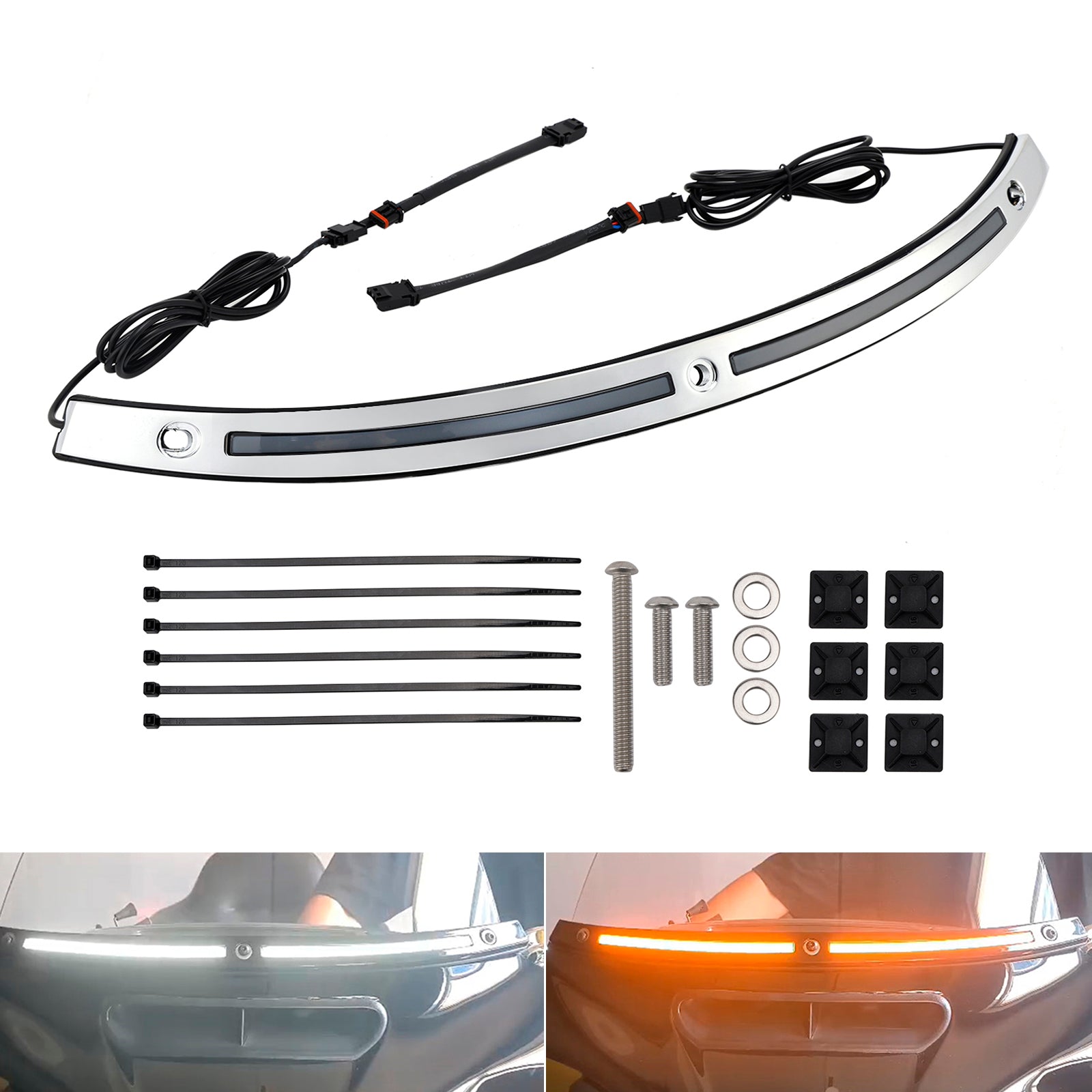 2014+ Touring Electra Glide LED Running Turn Signal Light Windshield Trim