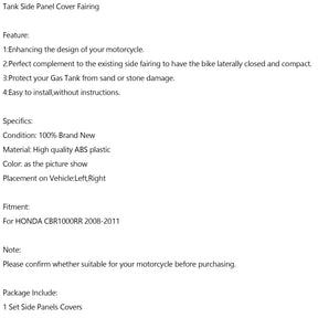 Gastank-Seitenverkleidung, Verkleidung, Verkleidung, für Honda CBR1000 RR 2008–2011