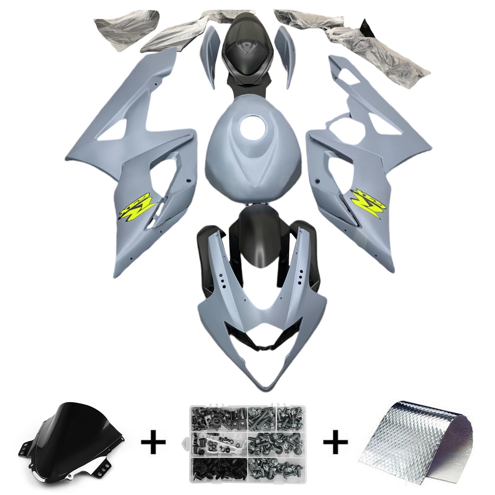 Amotopart 2005-2006 Suzuki GSXR1000 K5 Grey Fairing Kit