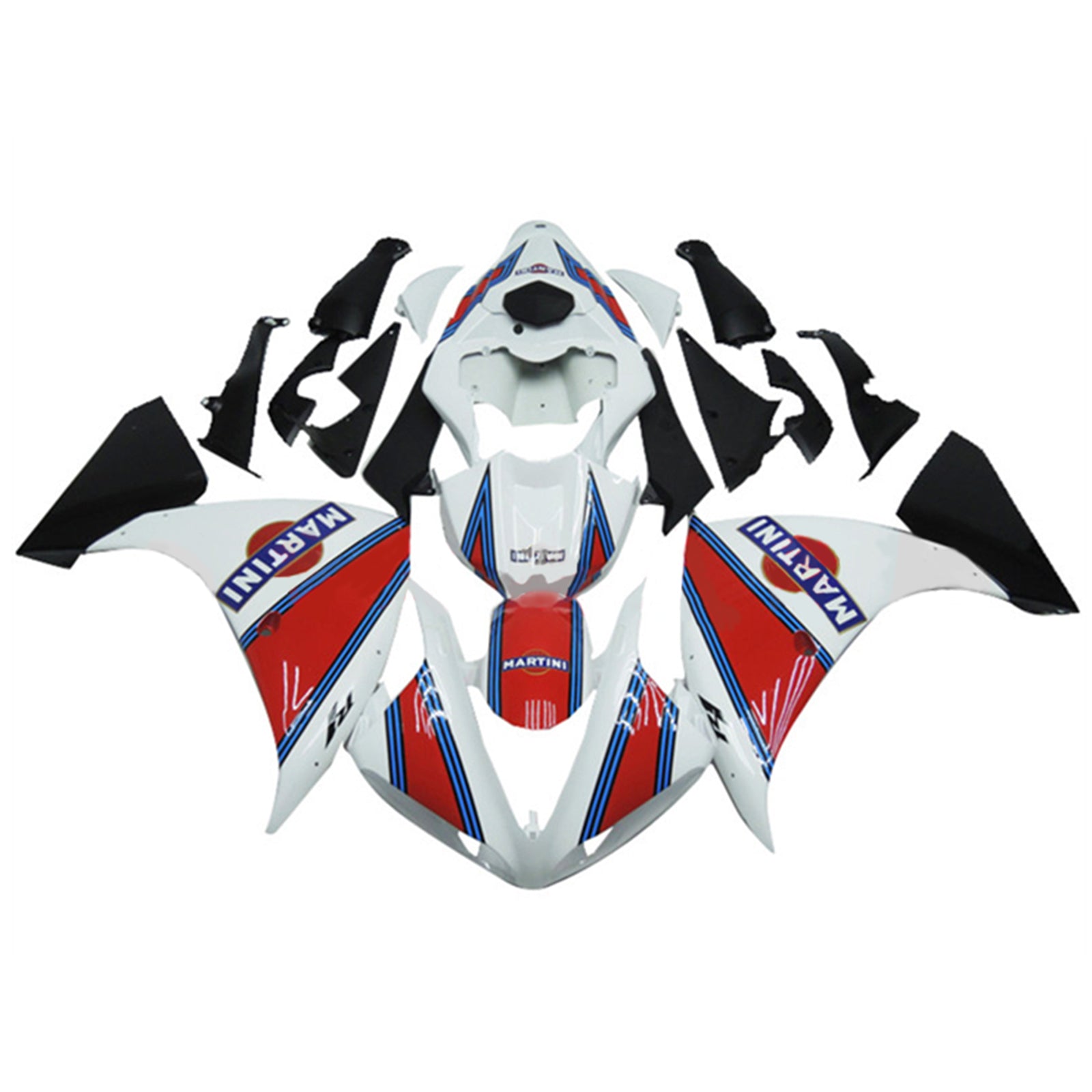 Amotopart 2012-2014 Yamaha YZF 1000 R1 Kit de carenado negro blanco rojo