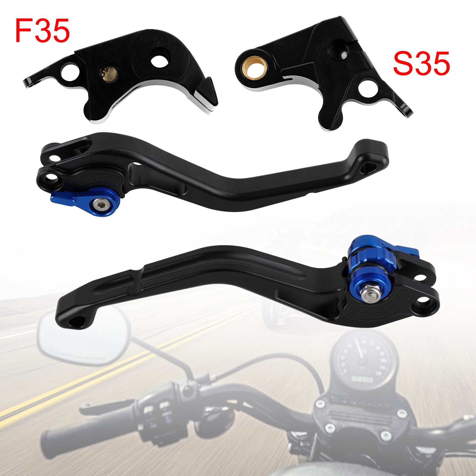 05-06 Blå Suzuki GSXR600 06-10 GSXR1000 NY kortkoblingsbremsehåndtag