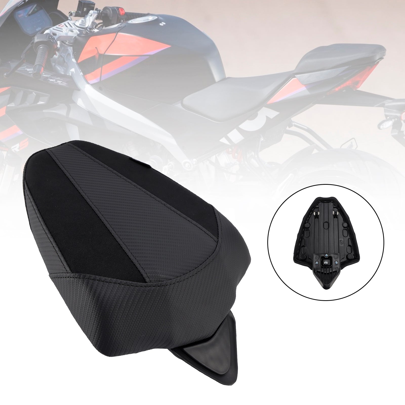 24-25 Black Aprilia RS457 RS 457 Rear Passenger Seat Cushion Pillion Flat