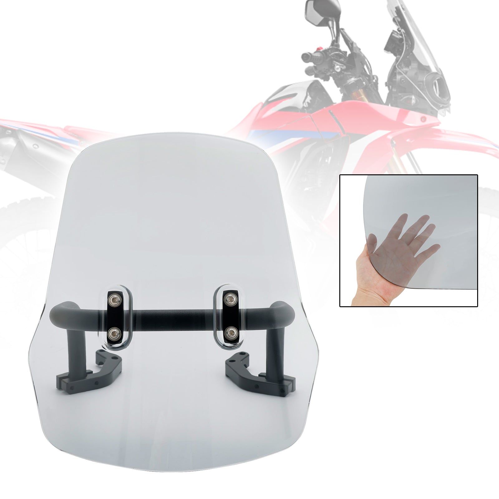 Pare-brise + support adapté pour HONDA CRF250L/S CRF250M CRF300L 21-22