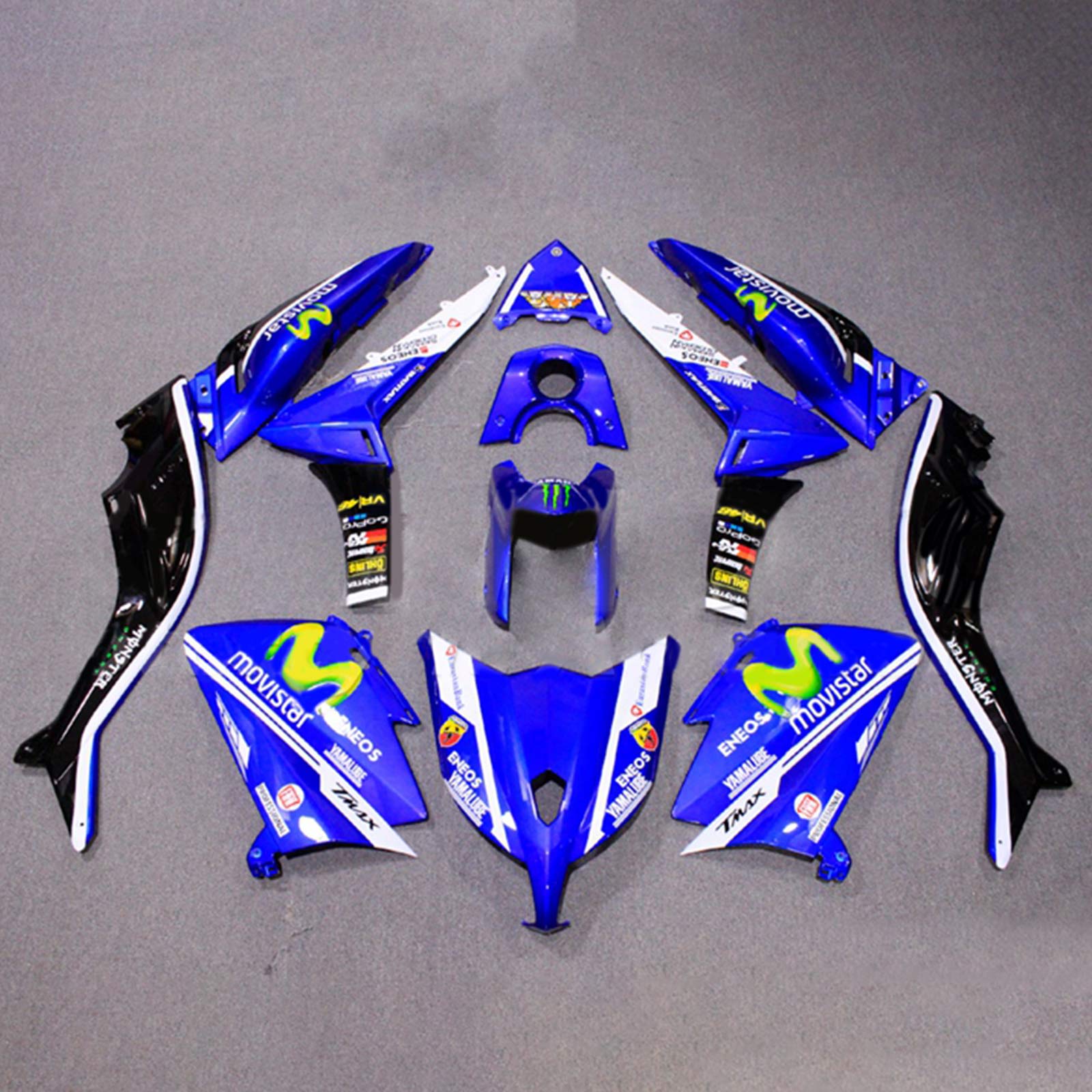 Amotopart 2012-2014 TMax TMAX 530 Yamaha Kit de carénage bleu jaune