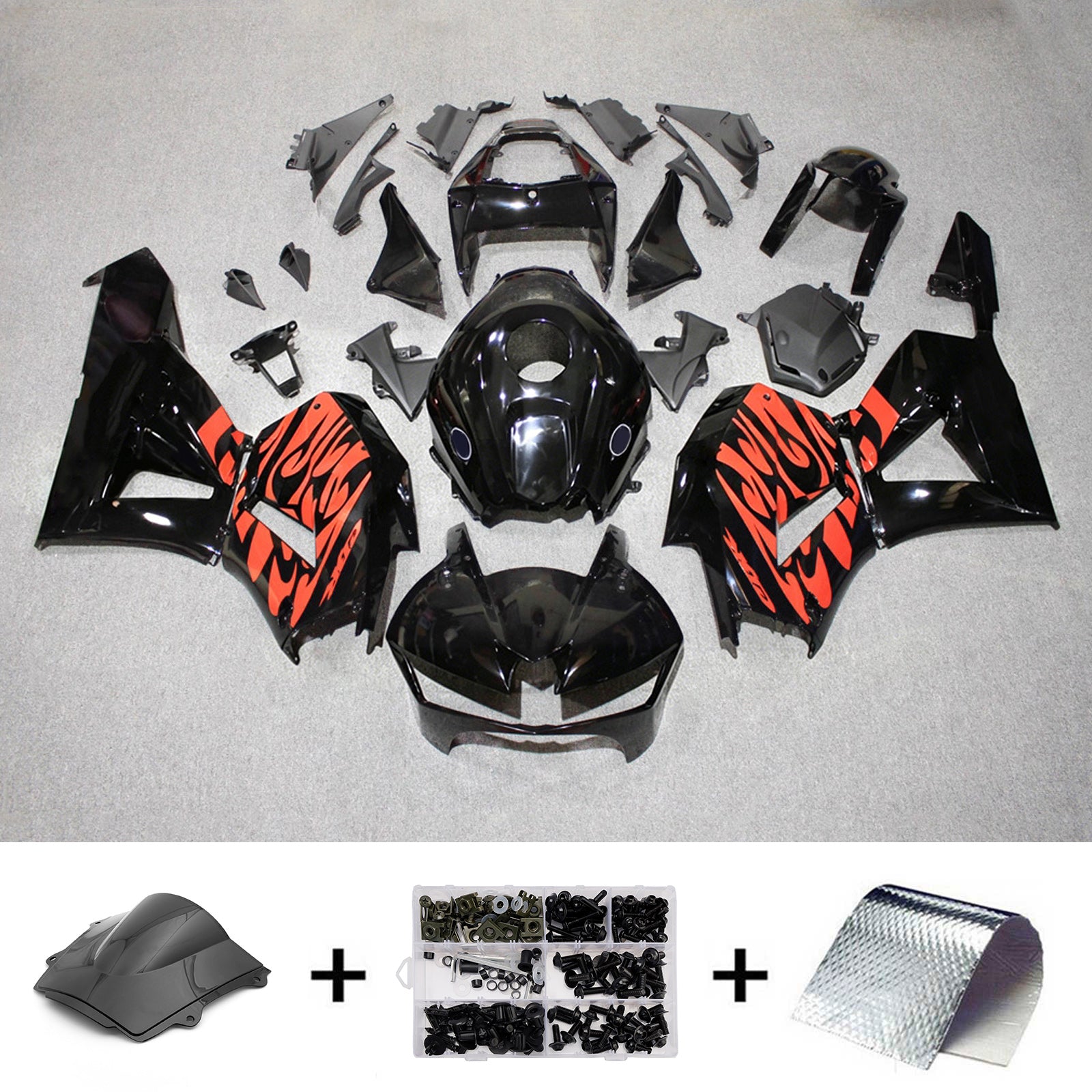Amotopart 13-26 US ver. & 13-23 European ver. Honda CBR600RR Black Fairing Kit