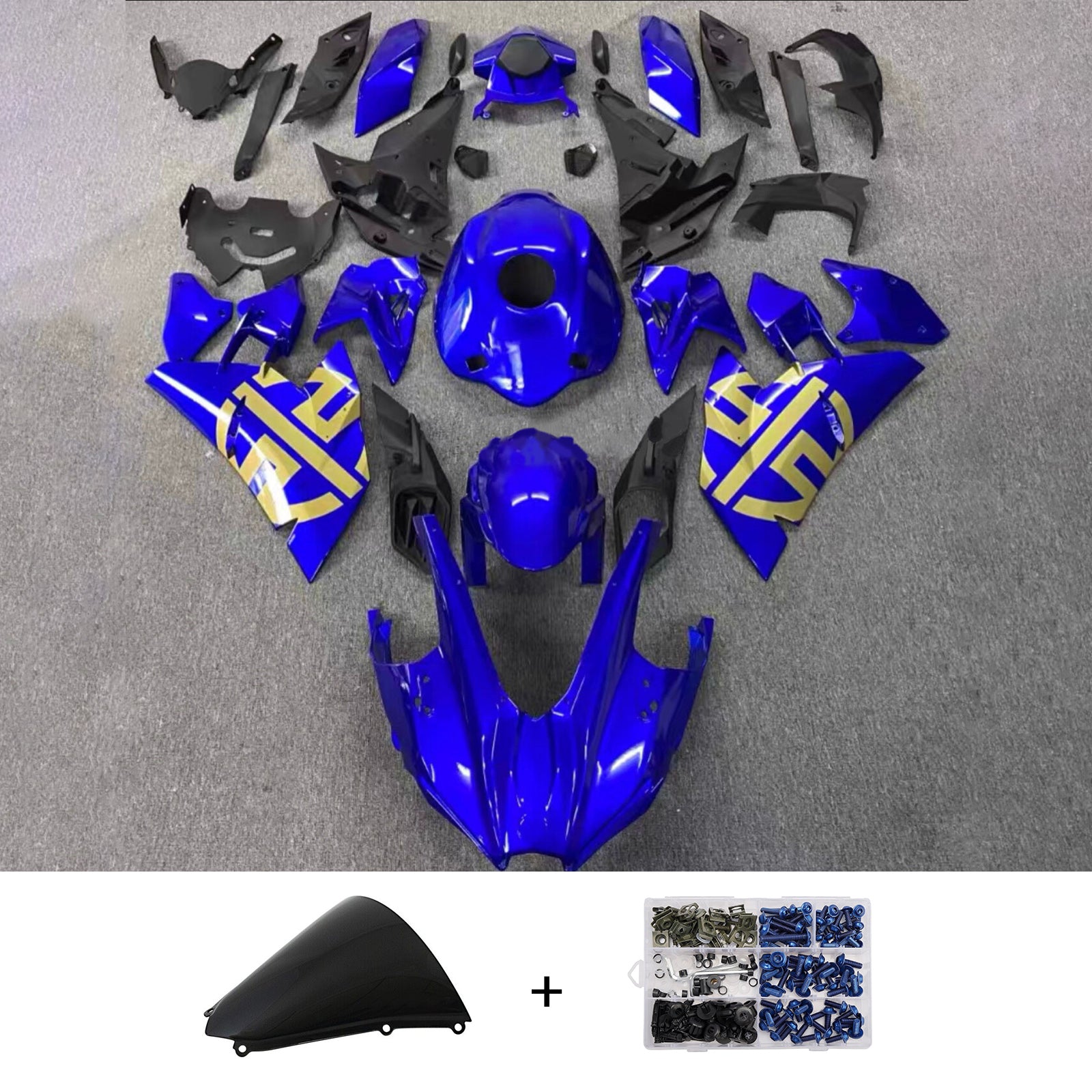 Amotopart 2015-2022 Kawasaki Ninja H2 Blue Fairing Kit