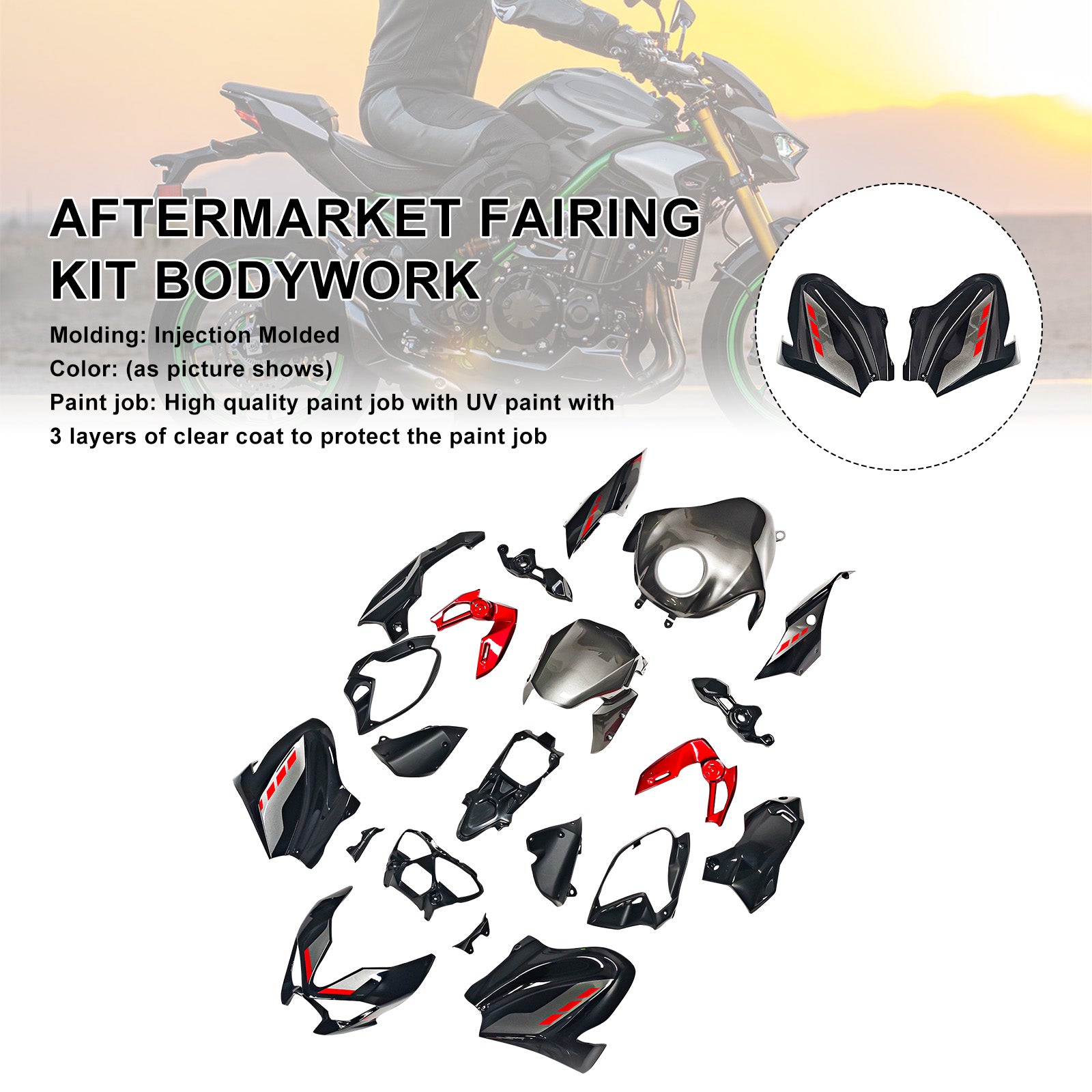 Amotopart 2025-2026 Kawasaki Z900 Fairing Kit Collection