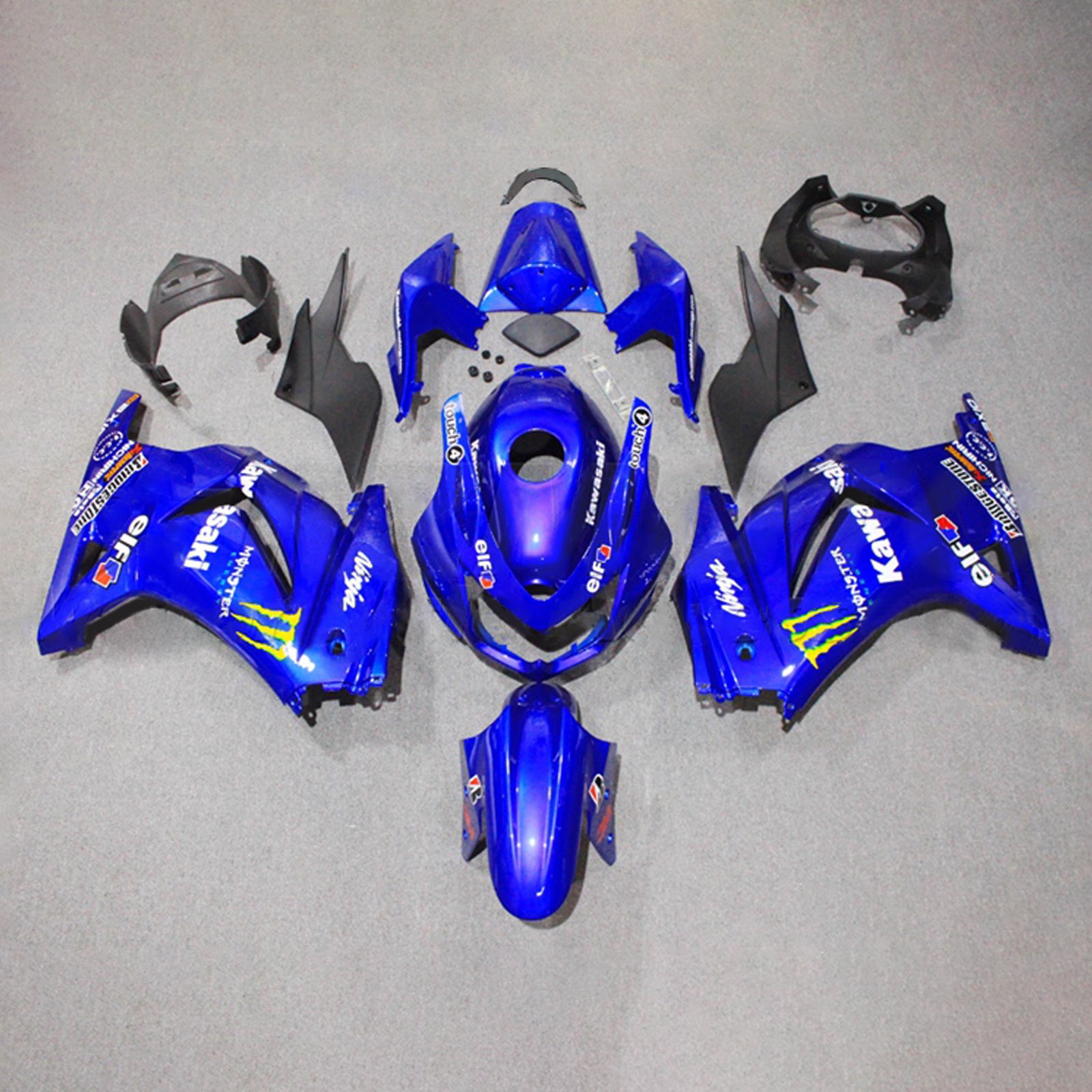 Amotopart 2008-2012 Kawasaki EX250/Ninja250R Blue Fairing Kit