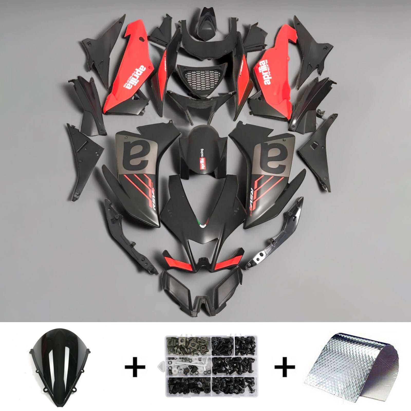 Amotopart 2009-2015 Aprilia RSV4 1000 Black Red Fairing Kit