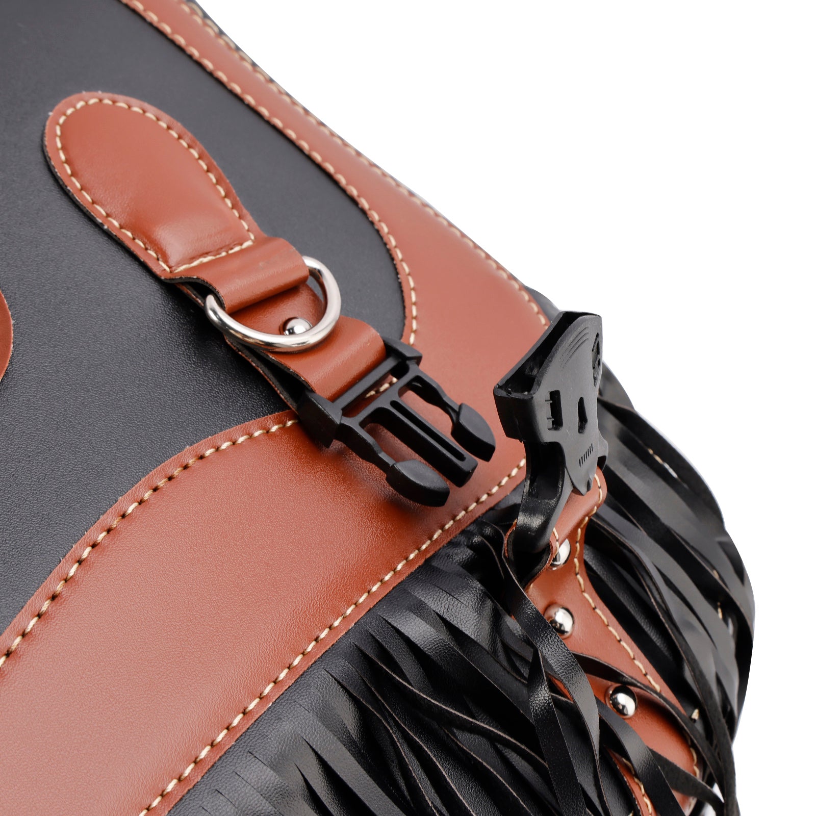 Universal Saddlebag Side Storage Tail Bag Pu Luggage Black 26L For Motorcycle