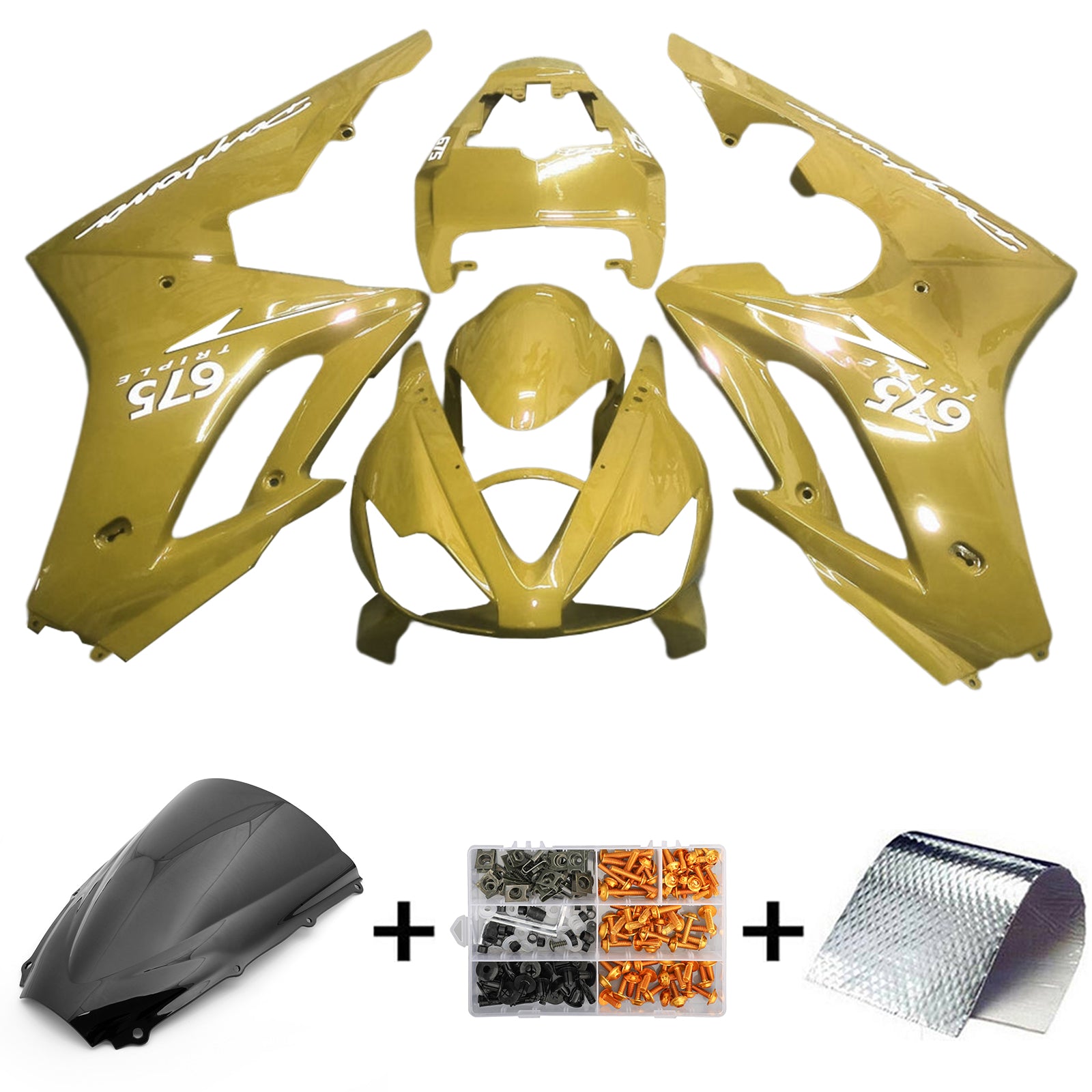 Amotopart 2006-2008 Triumph Daytona 675 Kit de carenado caqui