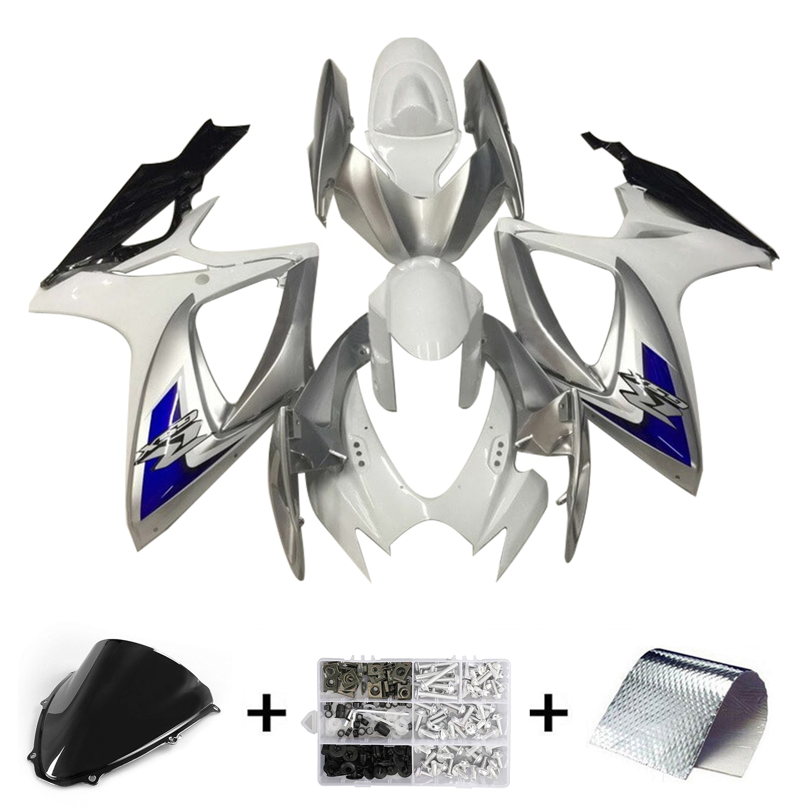 Amotopart 2006-2007 K6 GSXR 600/750 Suzuki Silver&Blue Fairing kit