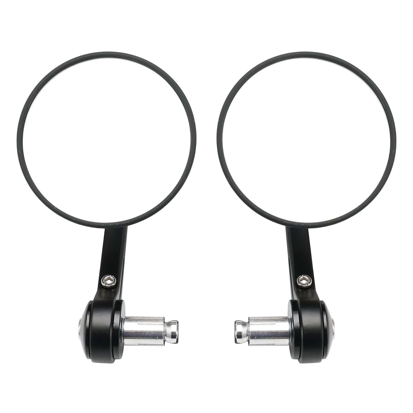 New CNC Aluminium Round Black Bar End Mirrors Cafe Racer Scrambler Pair 7/8"