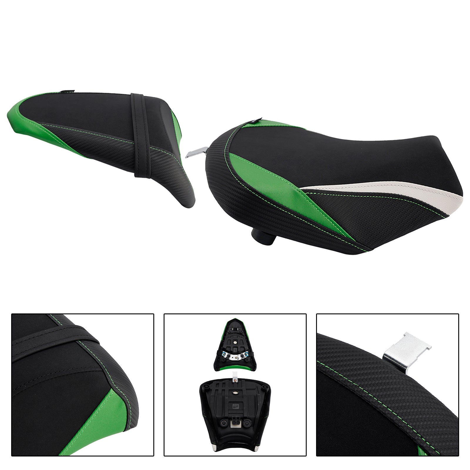 17-25 Kawasaki Ninja 650 Z650 Lower Front W/ Rear Seat Driver Pillion White