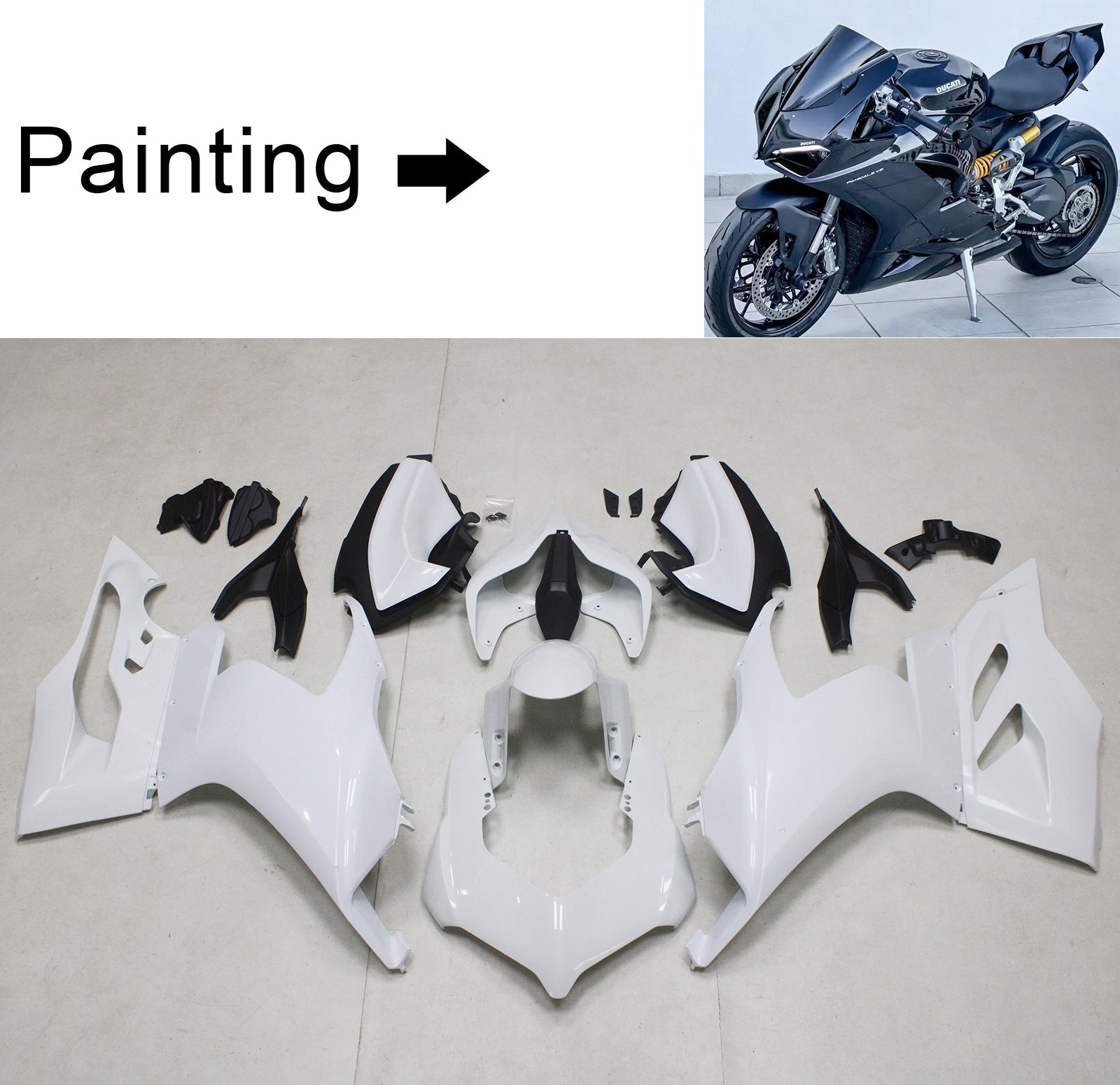 Amotopart 2020-2024 Ducati Panigale V2 Kit de carenado negro