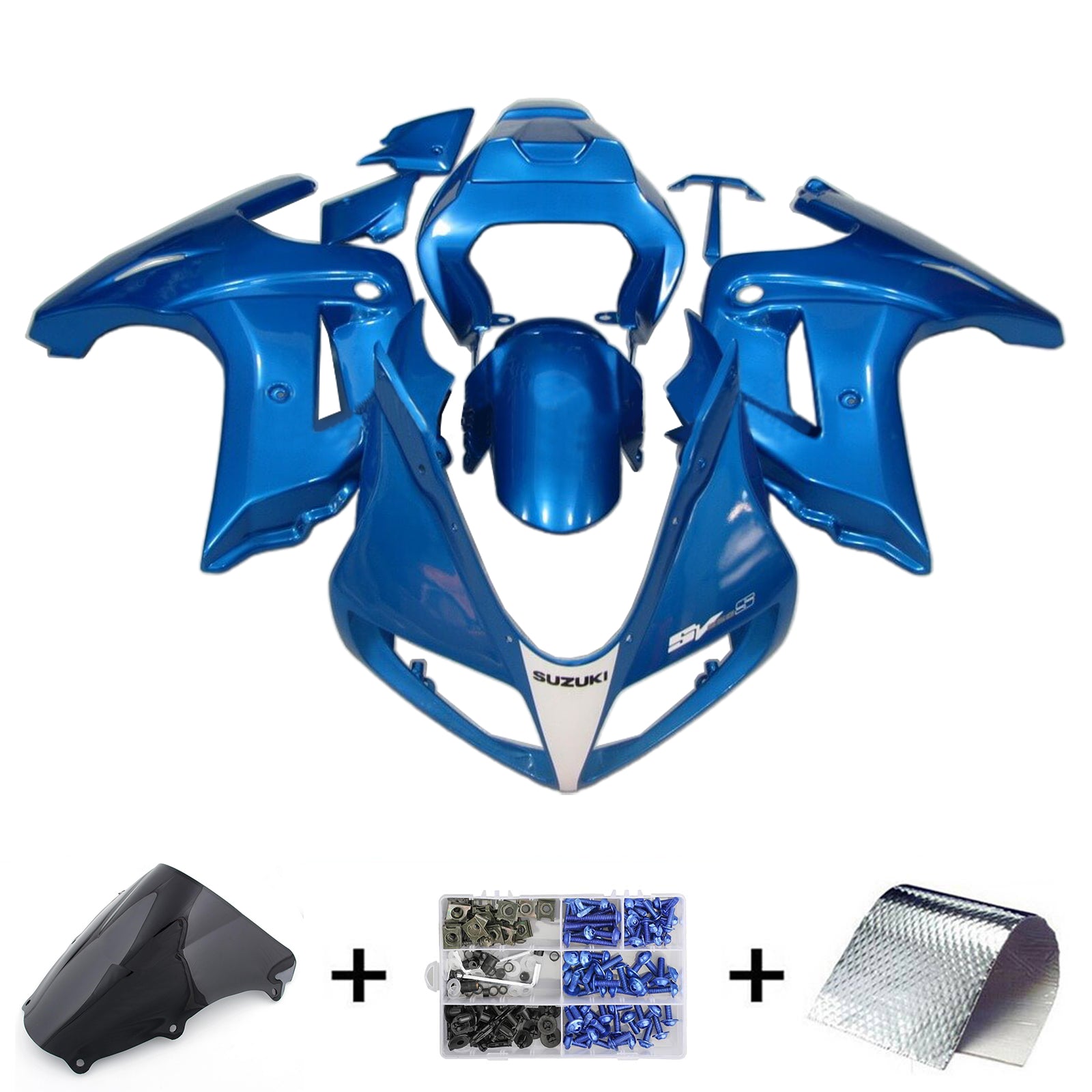 Amotopart 2003-2013 SV650 Suzuki Kit de carenado azul