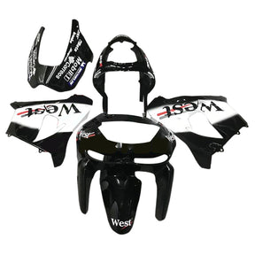 Amotopart 1998-1999 Kawasaki ZX6R Black White Fairing Kit