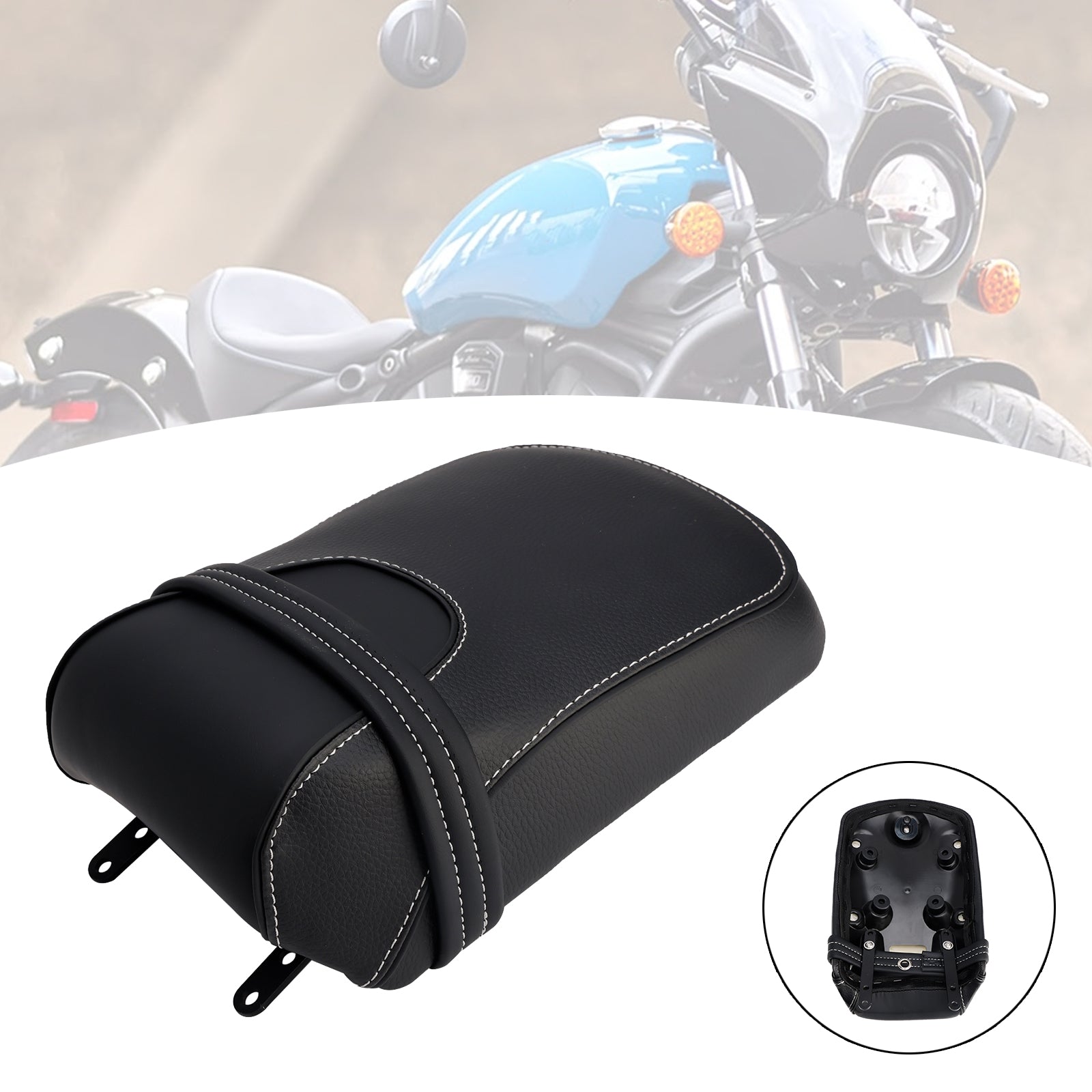 Cojín para asiento trasero del pasajero Indian Super Scout Sixty Bobber, color negro