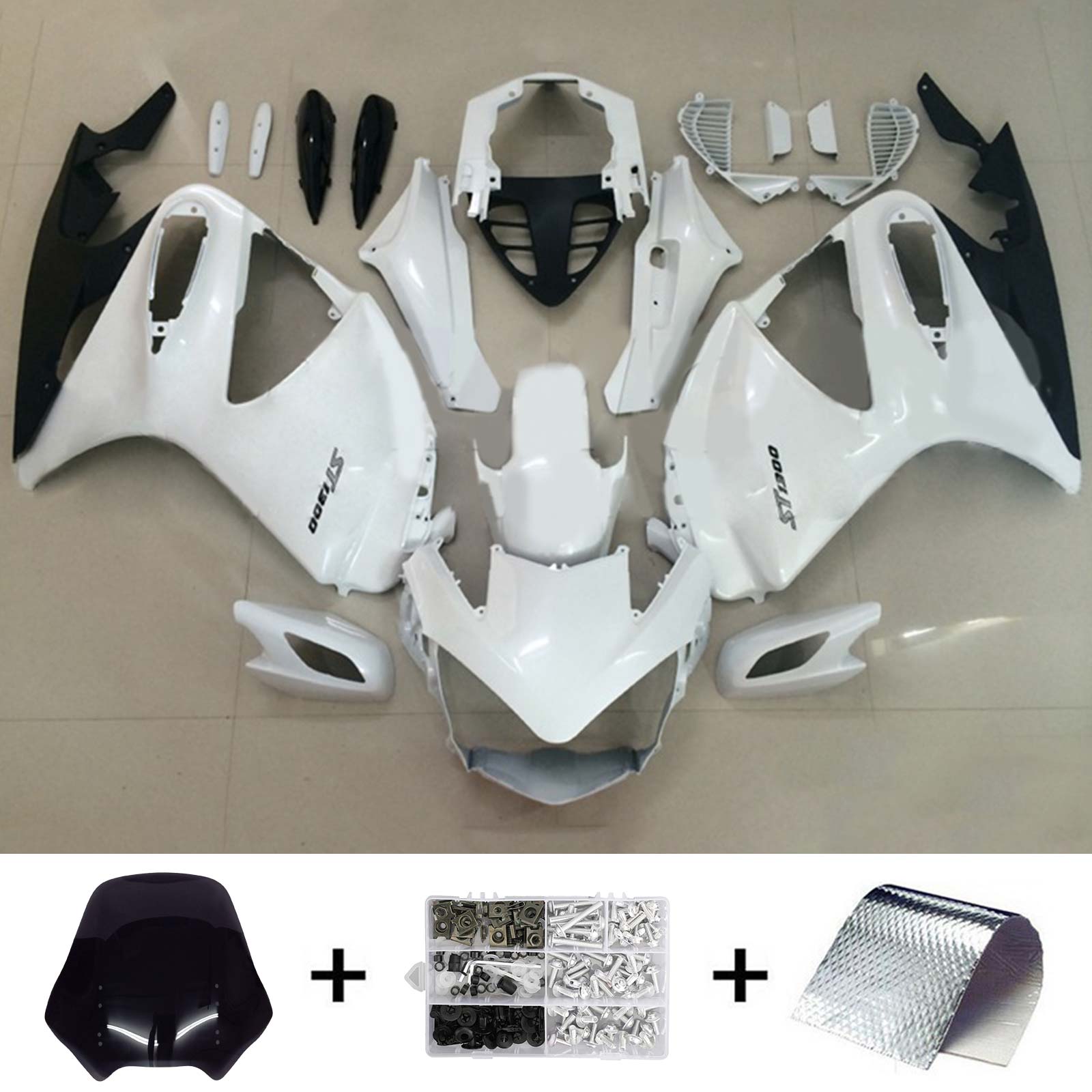 Amotopart 2002-2016 STX1300 ST1300 Honda Kit de carenado blanco