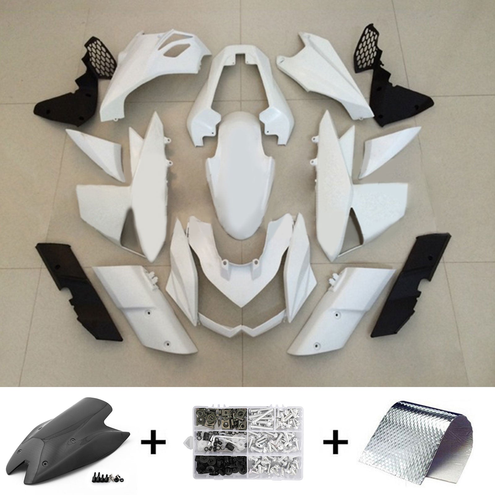 Amotopart 2010-2013 Z1000 Kawasaki White Fairing Kit