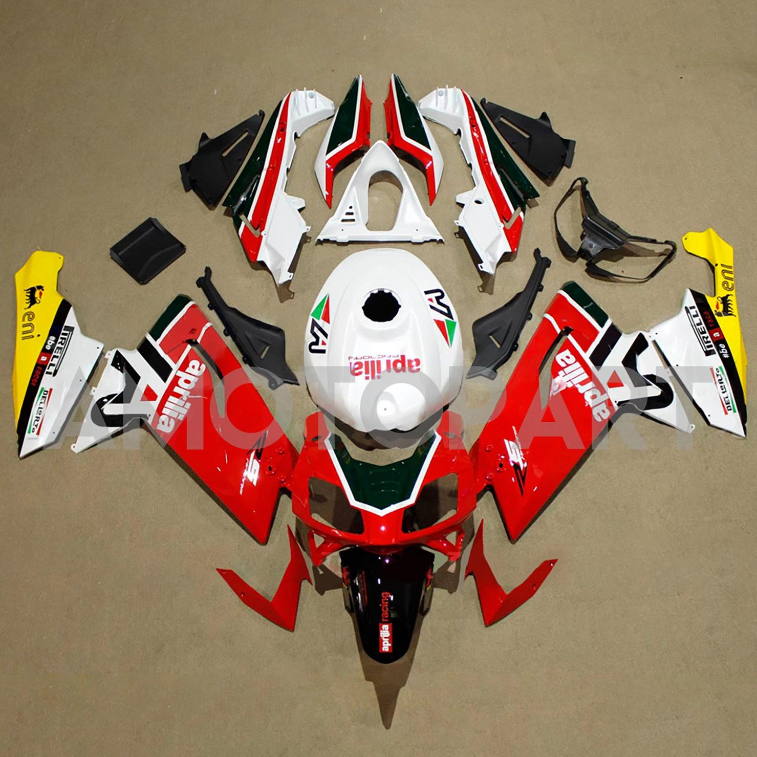 Amotopart 2006-2011 Aprilia RS125 White Red Fairing Kit