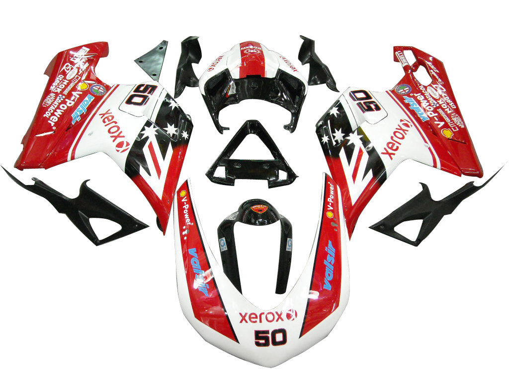 Amotopart 2007-2011 Ducati 1098/1198/848 Red Black White Blue Fairing Kit