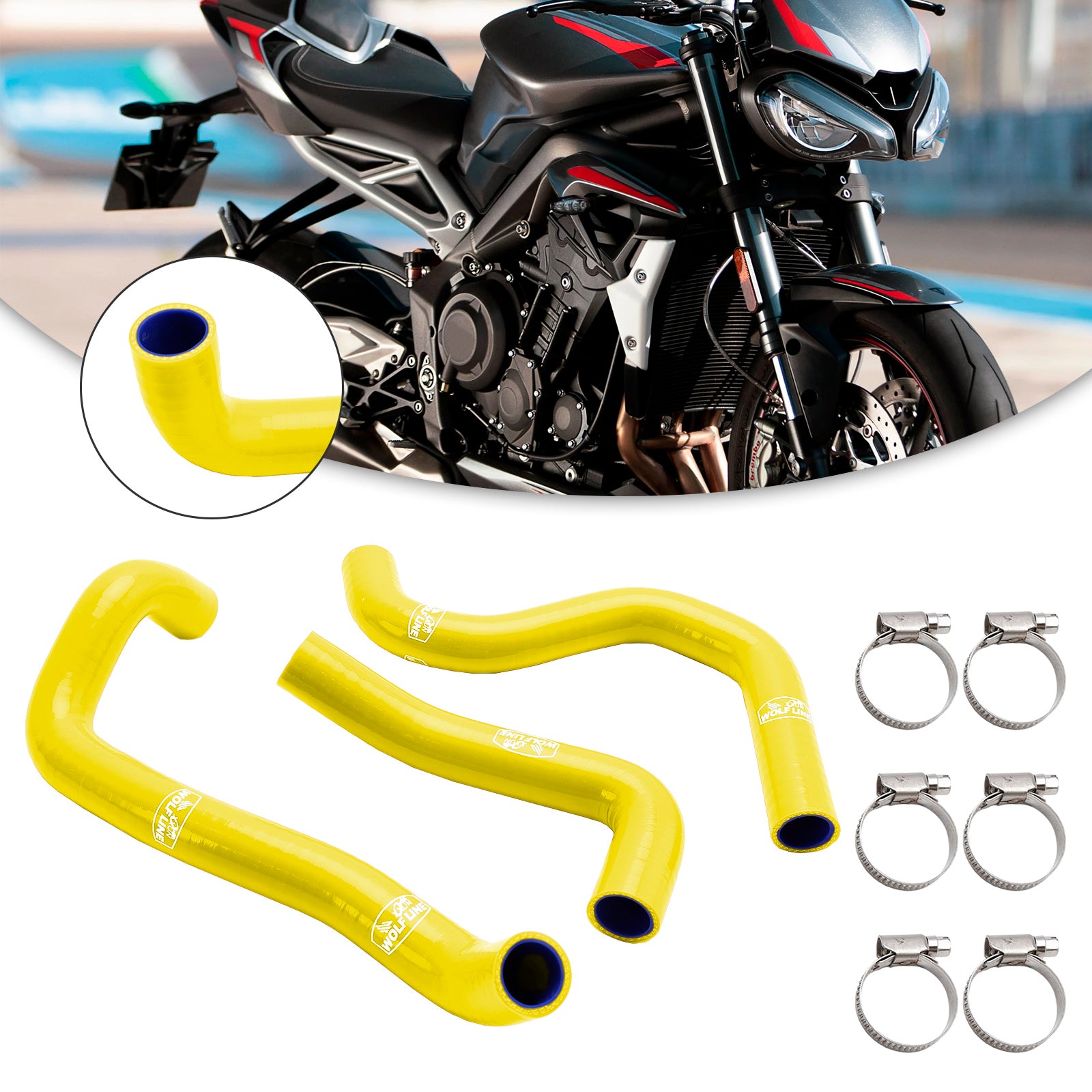 20-22 Street Triple 765 R RS Silicone Radiator Coolant Hose Kit