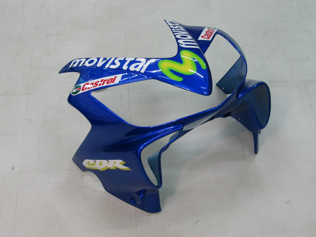 Amotopart 2004-2007 Honda CBR600 F4i Bleu et jaune avec logo Style1 Kit de carénage