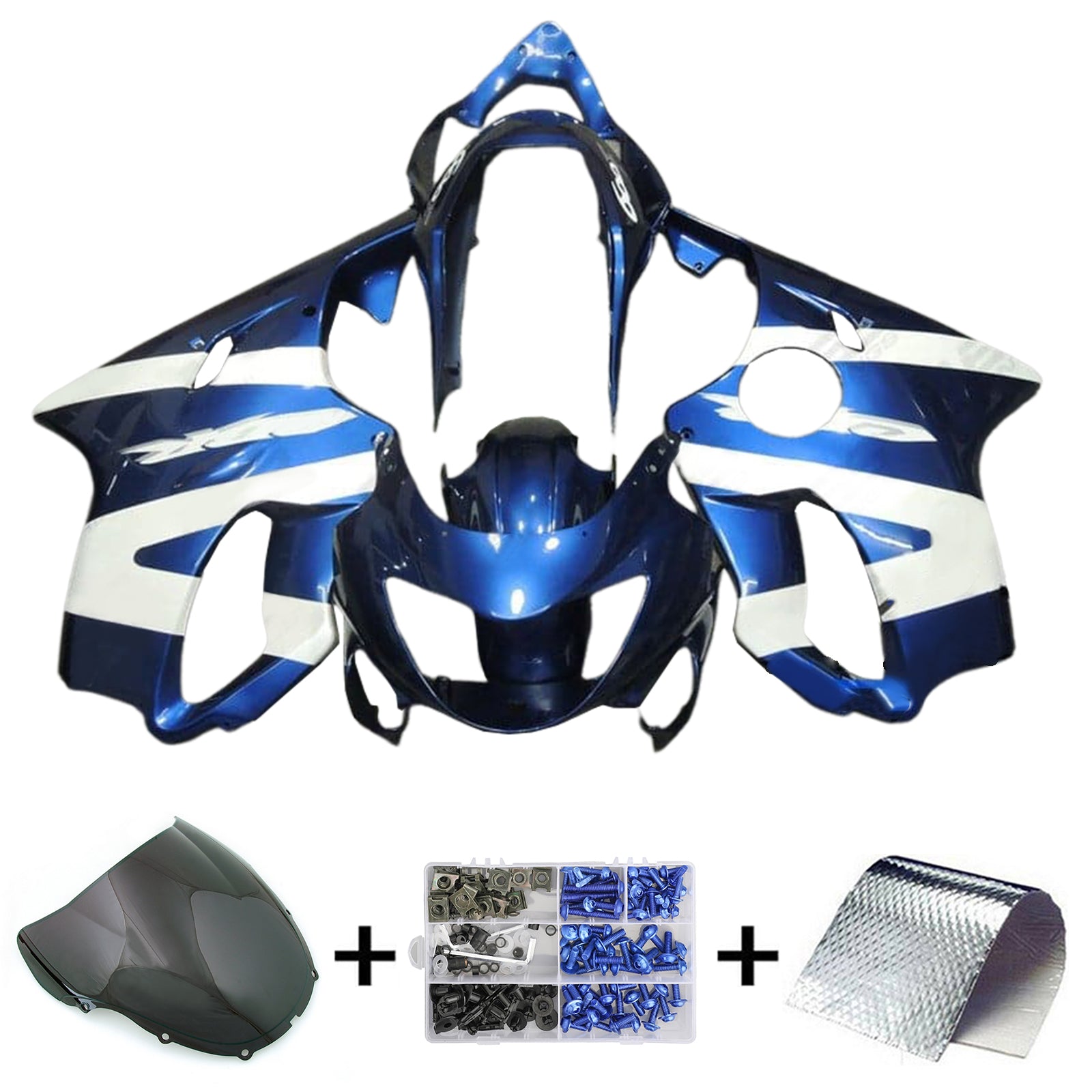 Amotopart 1999–2000 Honda CBR600F4 Blau-weißes Verkleidungsset