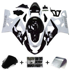 Amotopart 2004-2005 K4 GSXR 600/750 Suzuki White&Black Style1 Fairing Kit