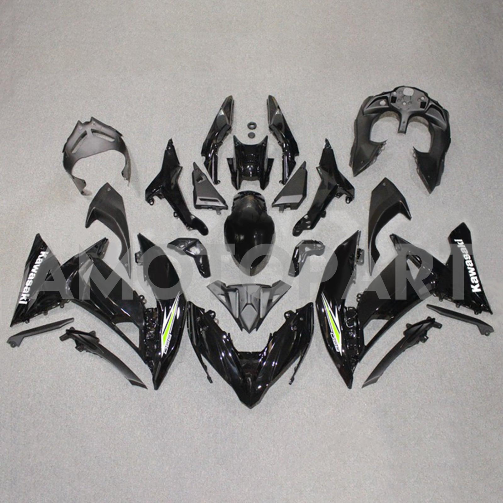 AMOTOPART 2017-2019 KAWASAKI ER6F/NINJA650R Black Style2 Fairing Kit