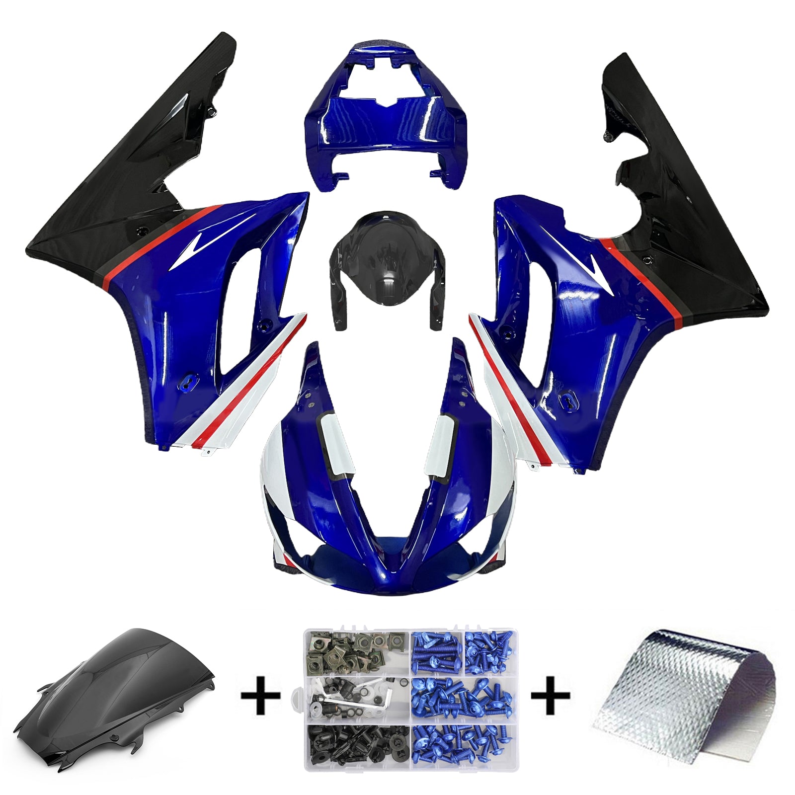 Amotopart 2009-2012 Triumph Daytona 675 Glossy Blue Black Fairing Kit