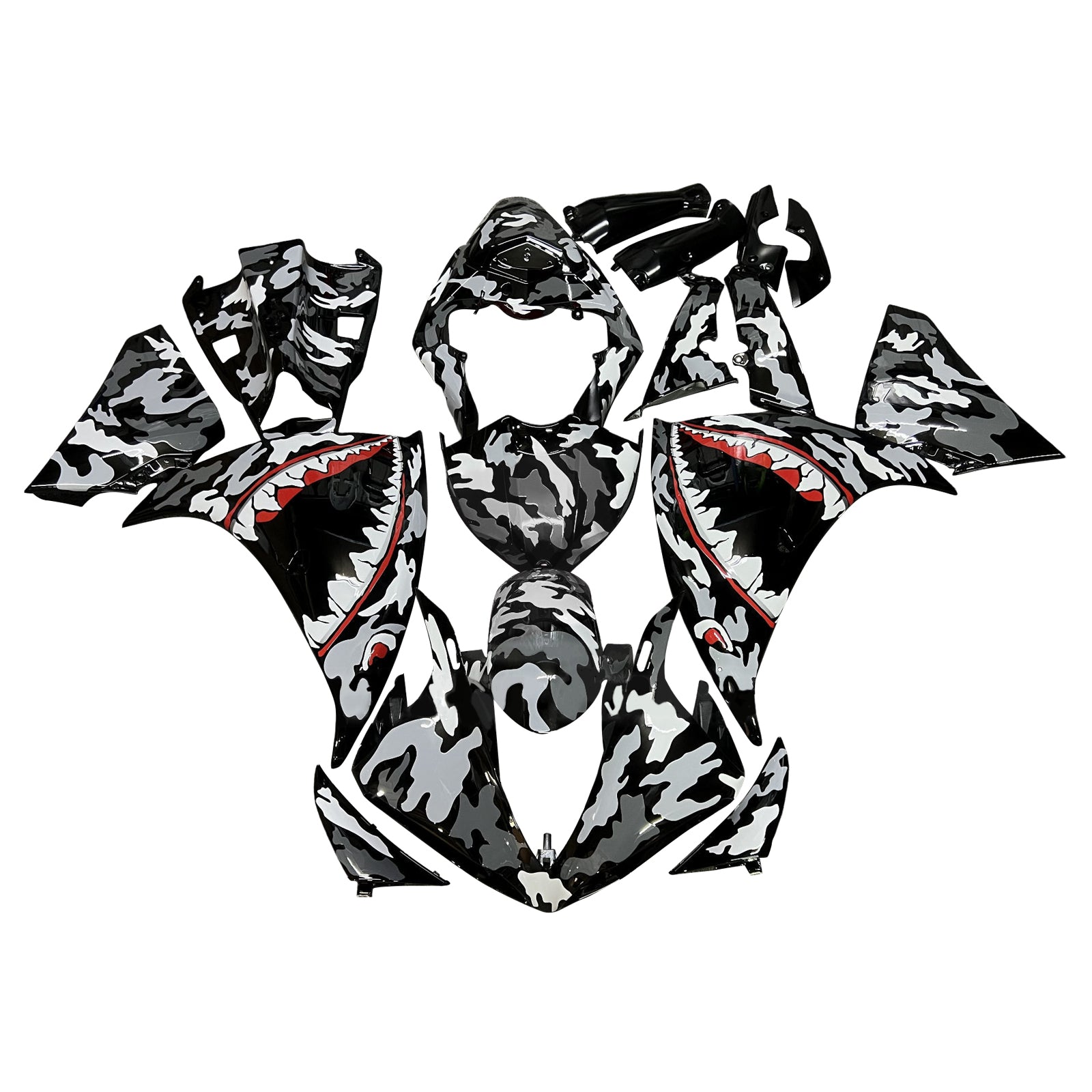 Amotopart 2009-2011 Yamaha  YZF-R1 Grey & Black Fairing Kit