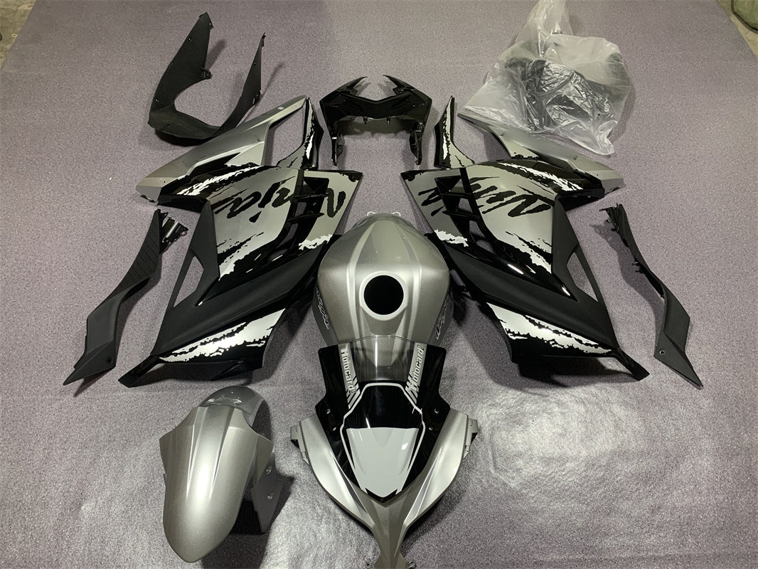 Kit carena Amotopart Kawasaki EX300/Ninja300 2013-2023 Grigio e Nero