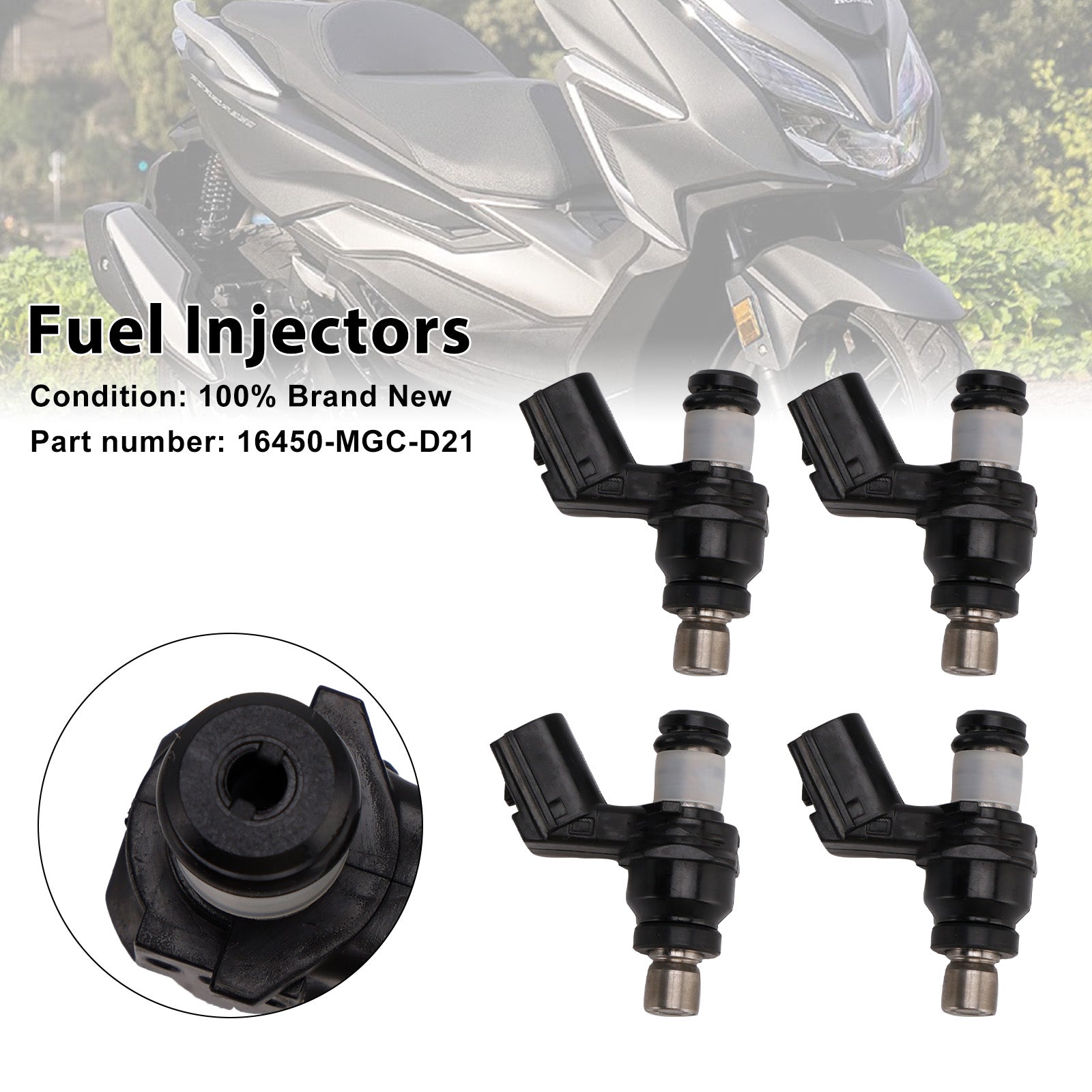 4PCS 2013-2017 NSS300 Forza 300 Honda CB1100 Fuel Injectors 16450-MGC-D21