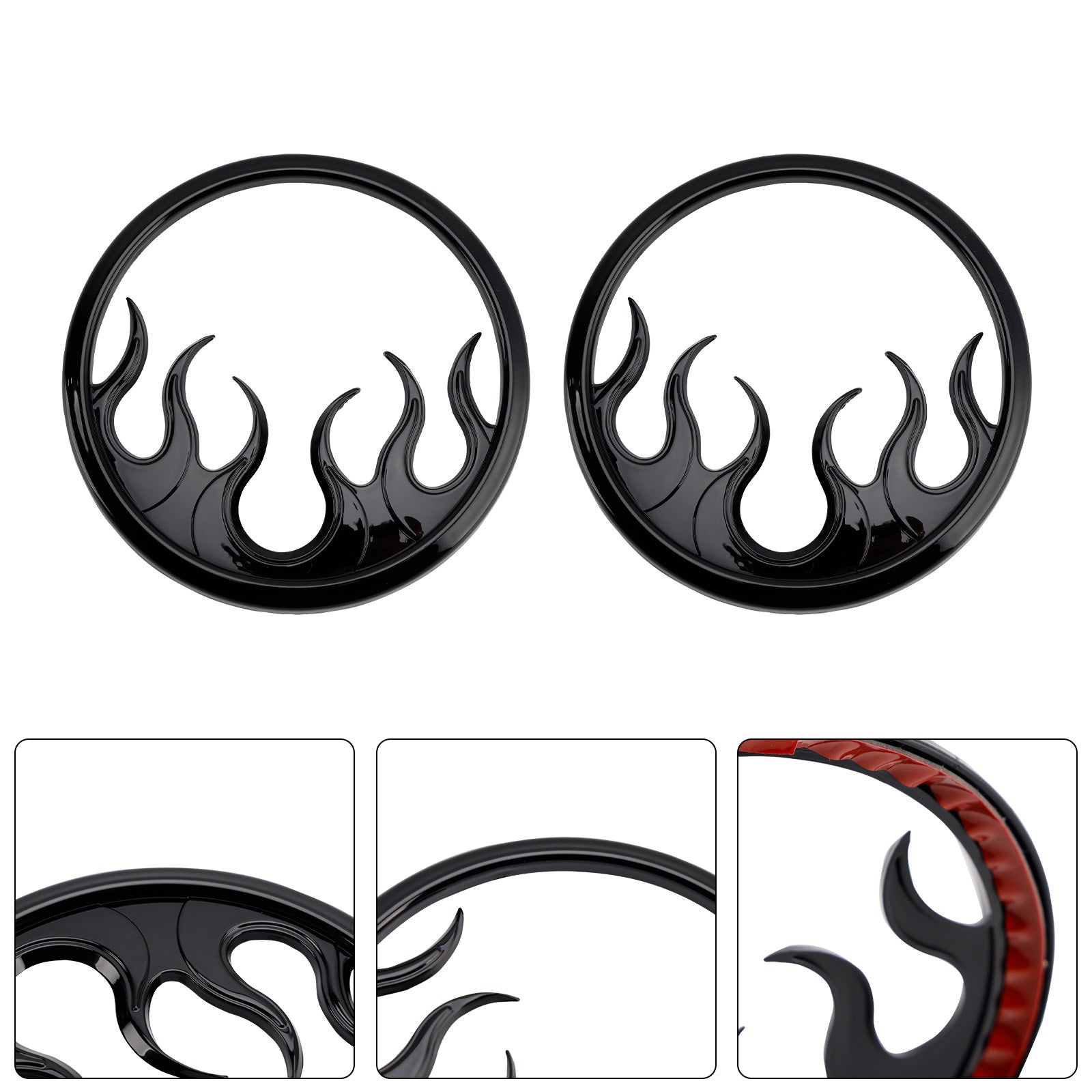 Touring Electra Glide Ultra Classic Flame Speaker Grills Accent Trim Cover