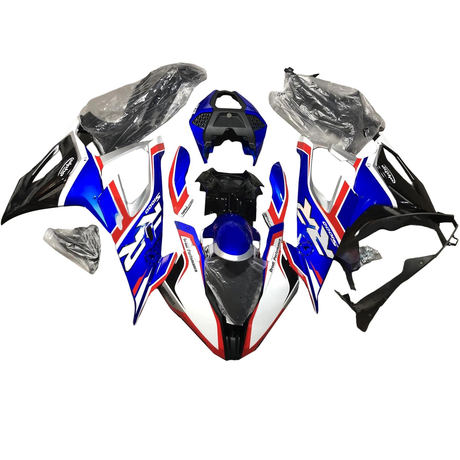 Amotopart BMW S1000RR 2019-2022 ブルー&レッド Style2 フェアリングキット