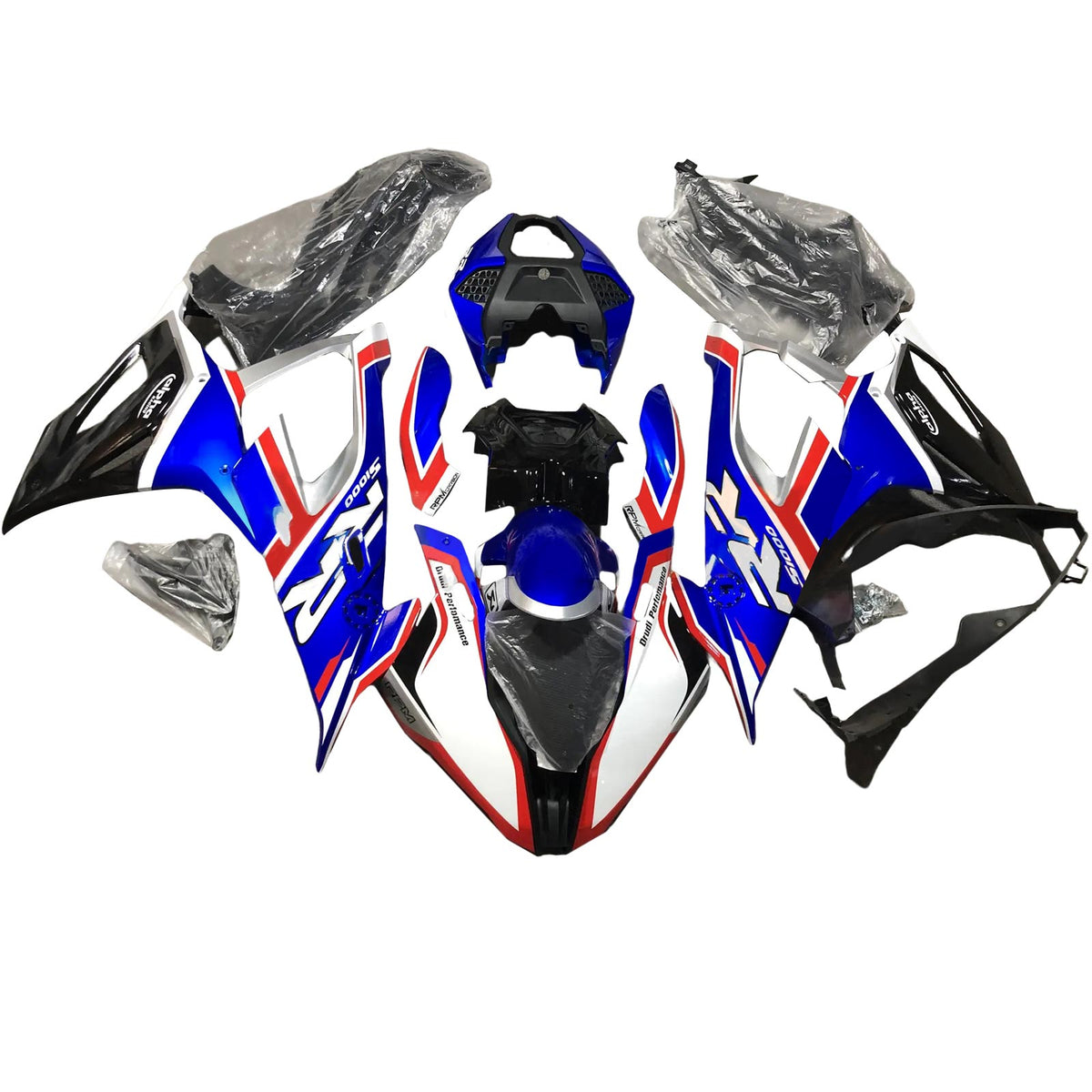 Amotopart Kit carena BMW S1000RR 2019-2022 Blue&amp;Red Style2