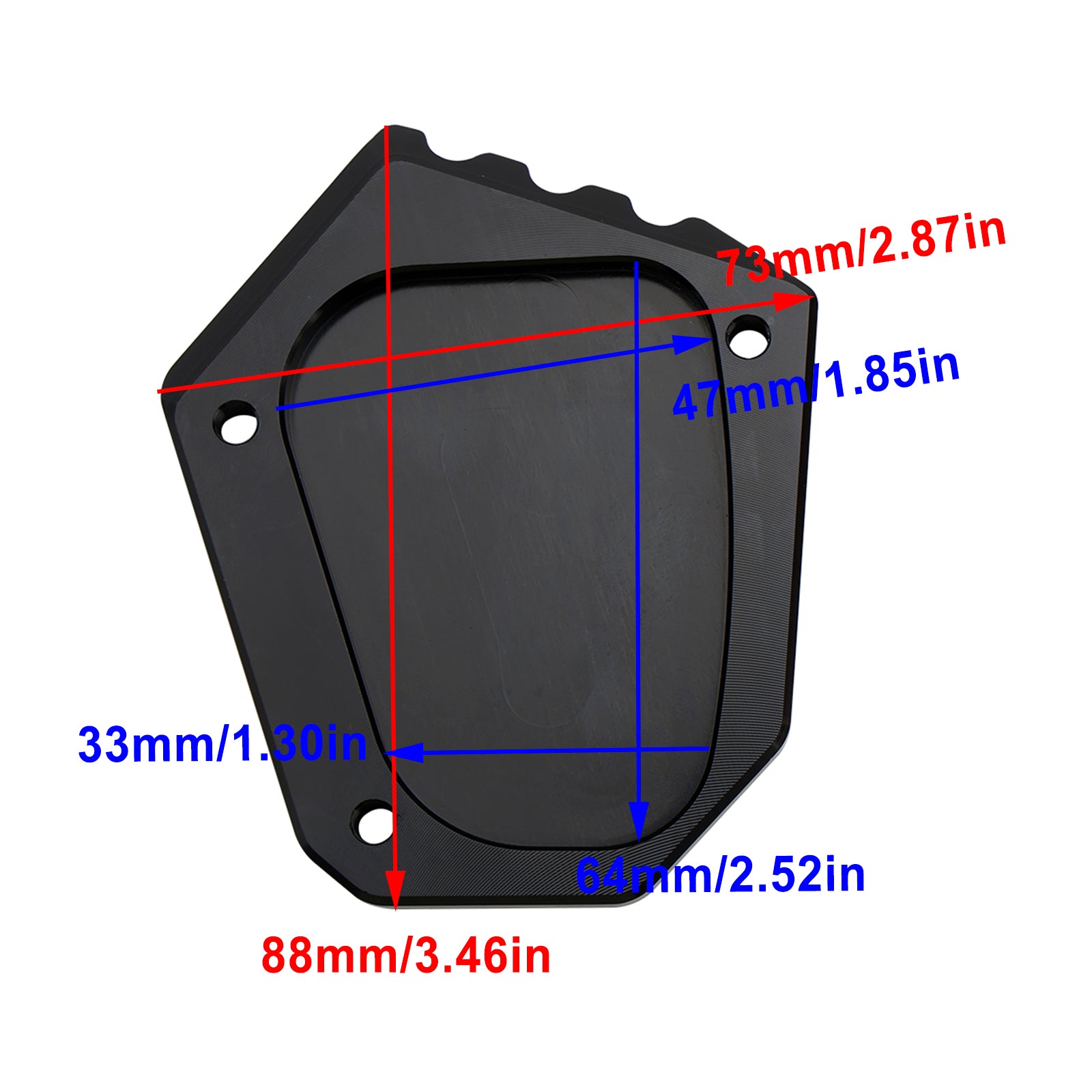 Coussin de plaque d'agrandissement de béquille adapté à la BMW K1600 2016 – 2022