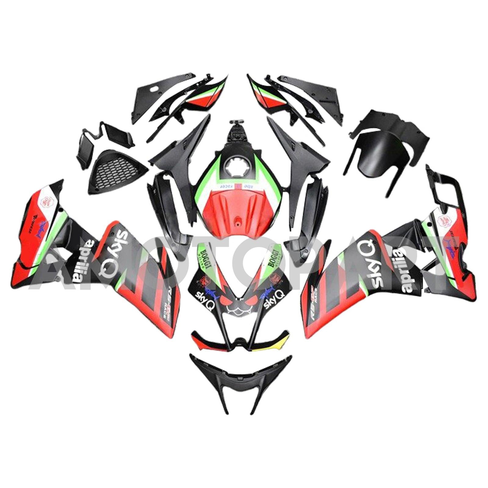 Amotopart 2012-2016 RS4 125 50 Aprilia Red&Green Style2 Fairing Kit
