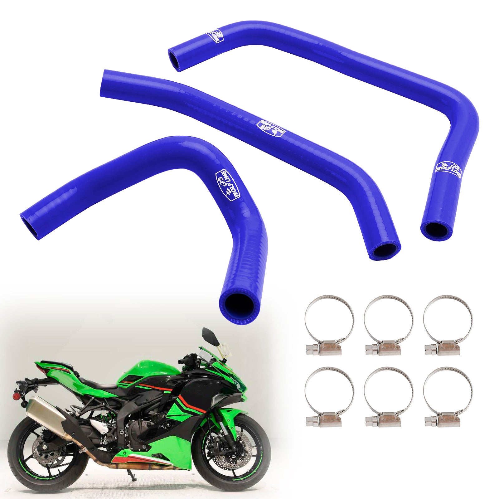 23-24 Kawasaki ZX4R ZX-4RR Silicone Radiator Coolant Hose Kit