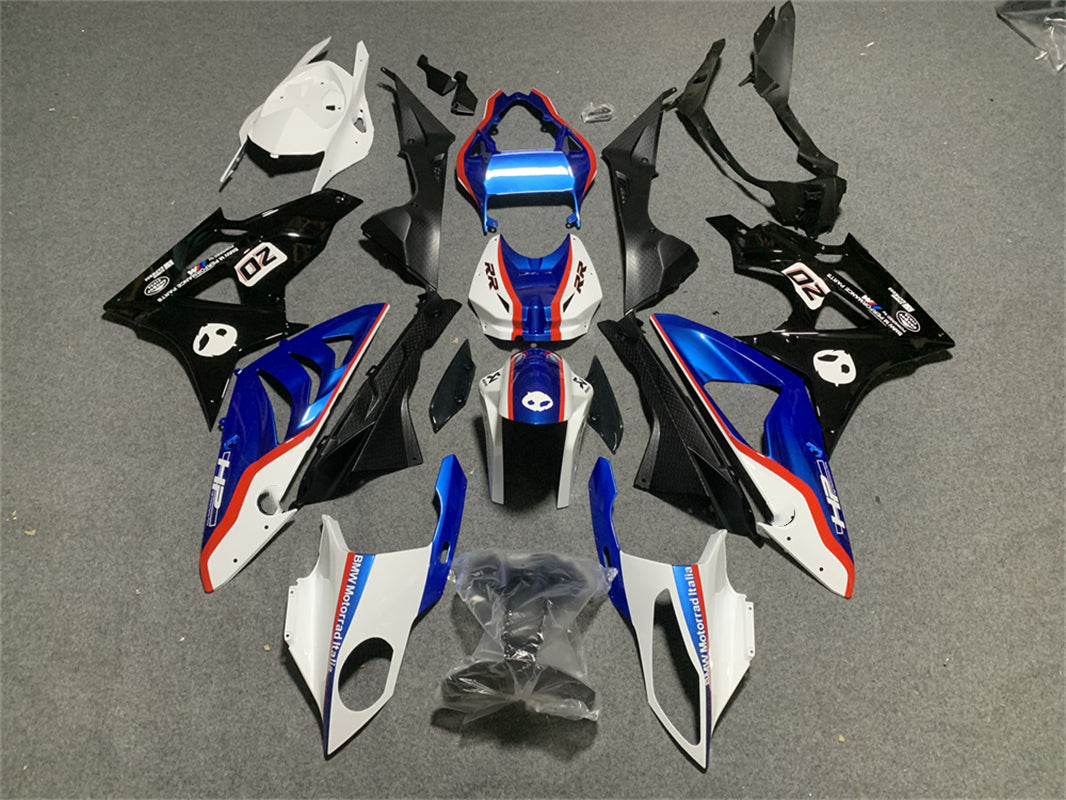 Amotopart BMW S1000RR 2009-2014 Kit de carénage bleu et blanc Style 5