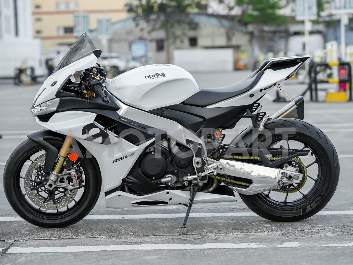 Amotopart 2022-2024 Aprilia RSV4 1100 White Black Fairing Kit